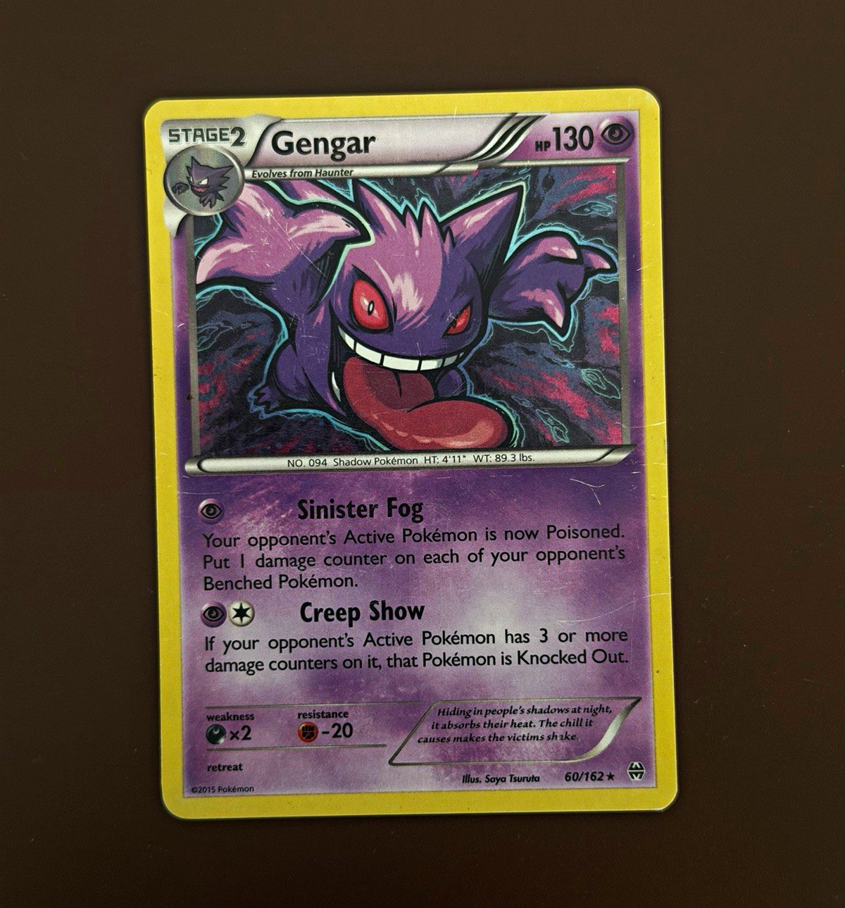 The Pokémon Company Gengar 60/162 Breakthrough Holo Rare EN Stage 2 130 HP