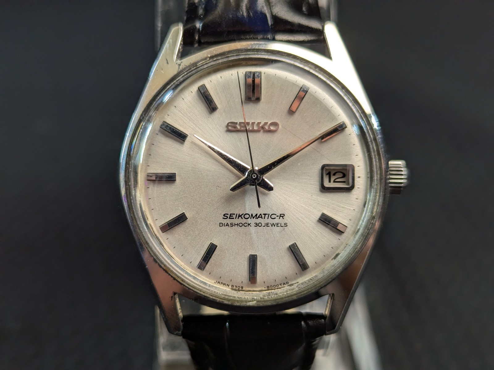 Vintage 1966 Seiko Seikomatic-R 8305-8010 Automatic 30J Silver Dial Watch