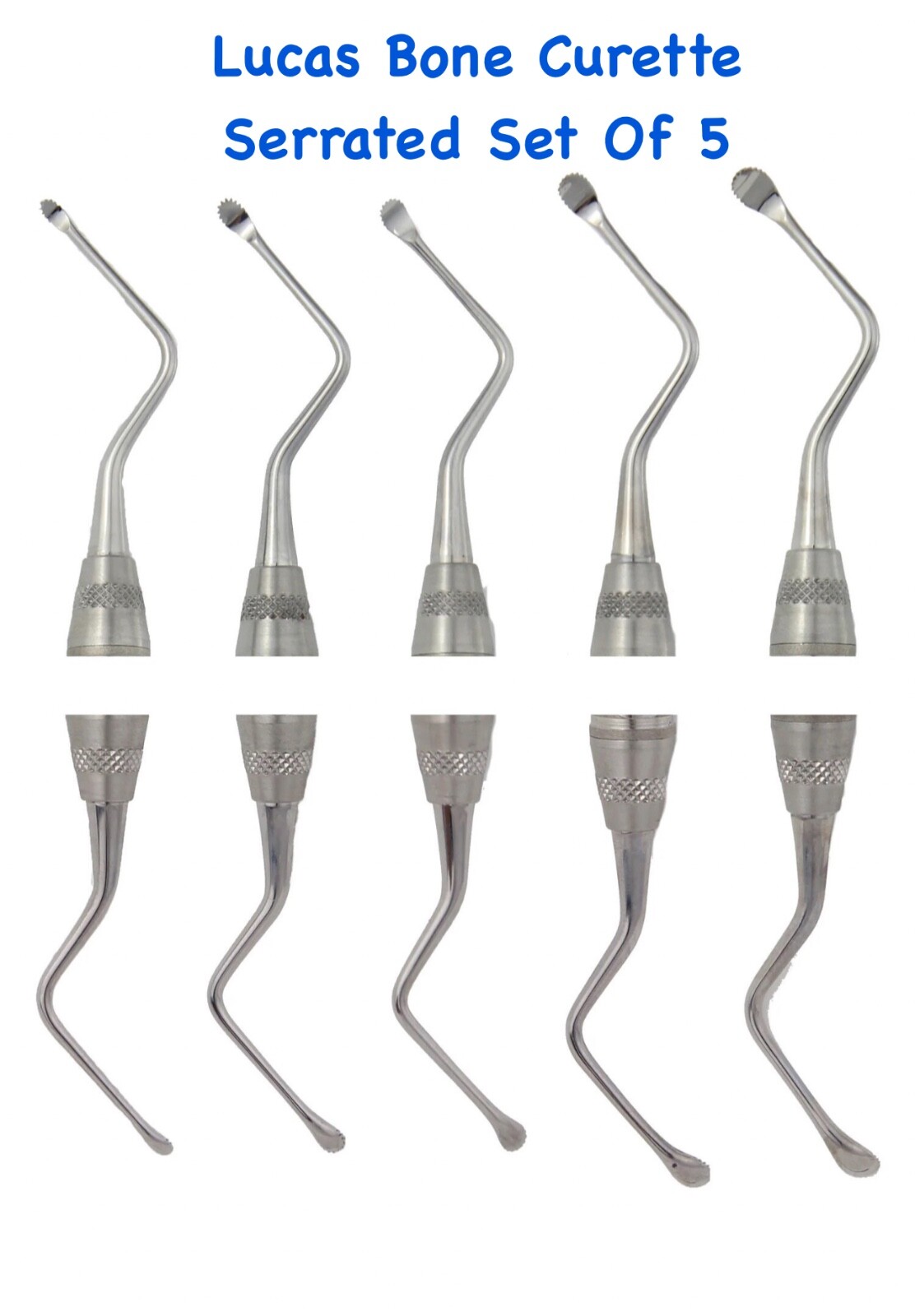 Lucas Bone Curette Double Ended Serrated 84, 85, 86, 87, 88 Hollow Handle CE Lucas Bone Curette Double Ended Serrated 84, 85, 86, 87, 88 Hollow Handle CE