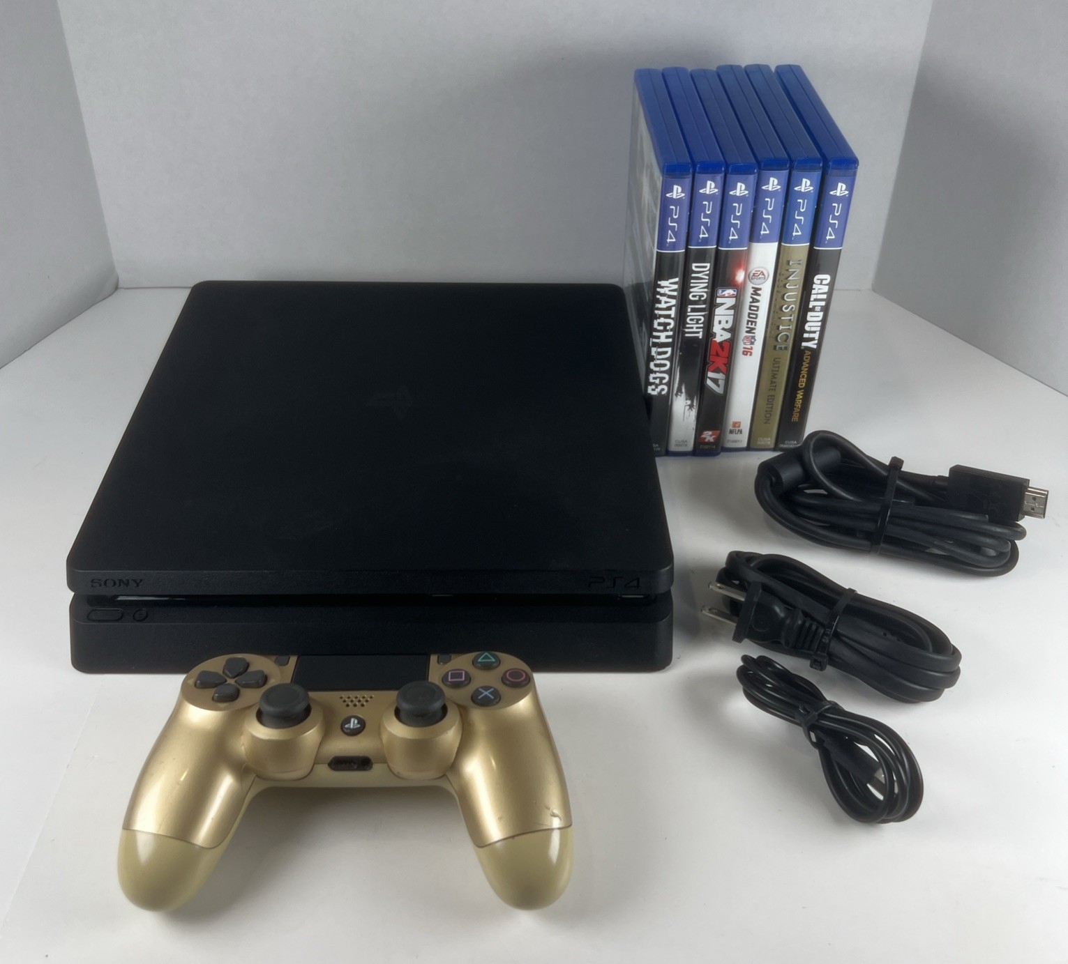 Sony PlayStation 4 PS4 Slim 1TB CUH-2115b Console Bundle-Tested 