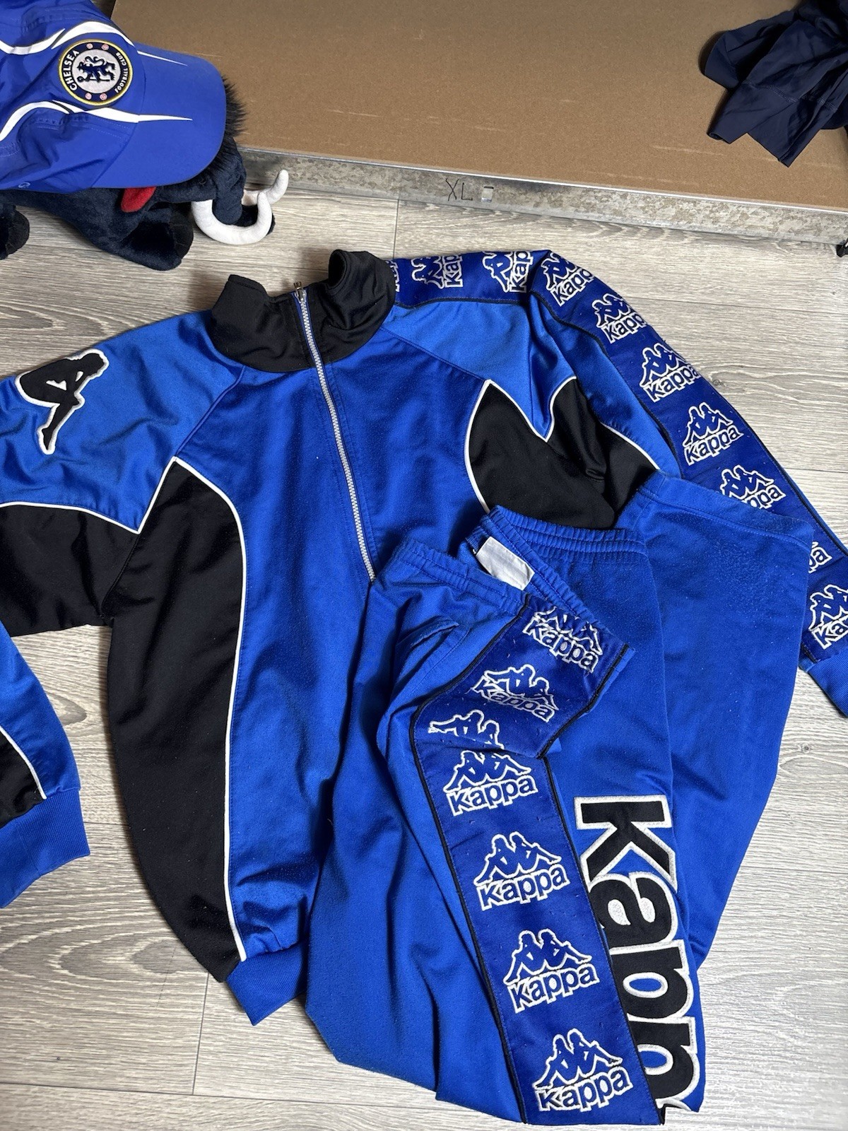 Vintage Kappa Track Top Jacket Pants Suit Cotton Men Size L Football Rare Soccer