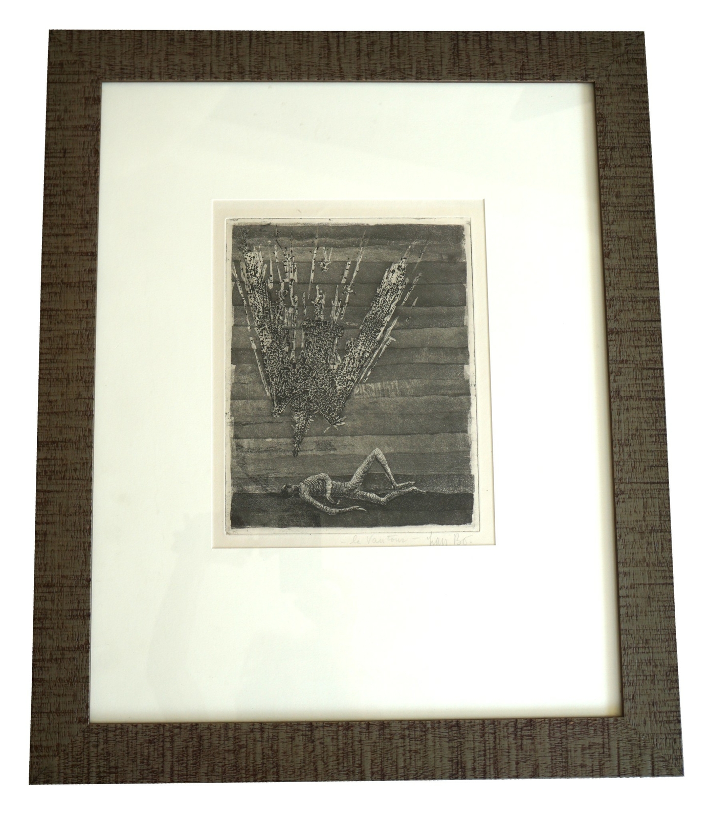 LARS BO Le Vautour Original Etching and Aquatint Signed and Framed