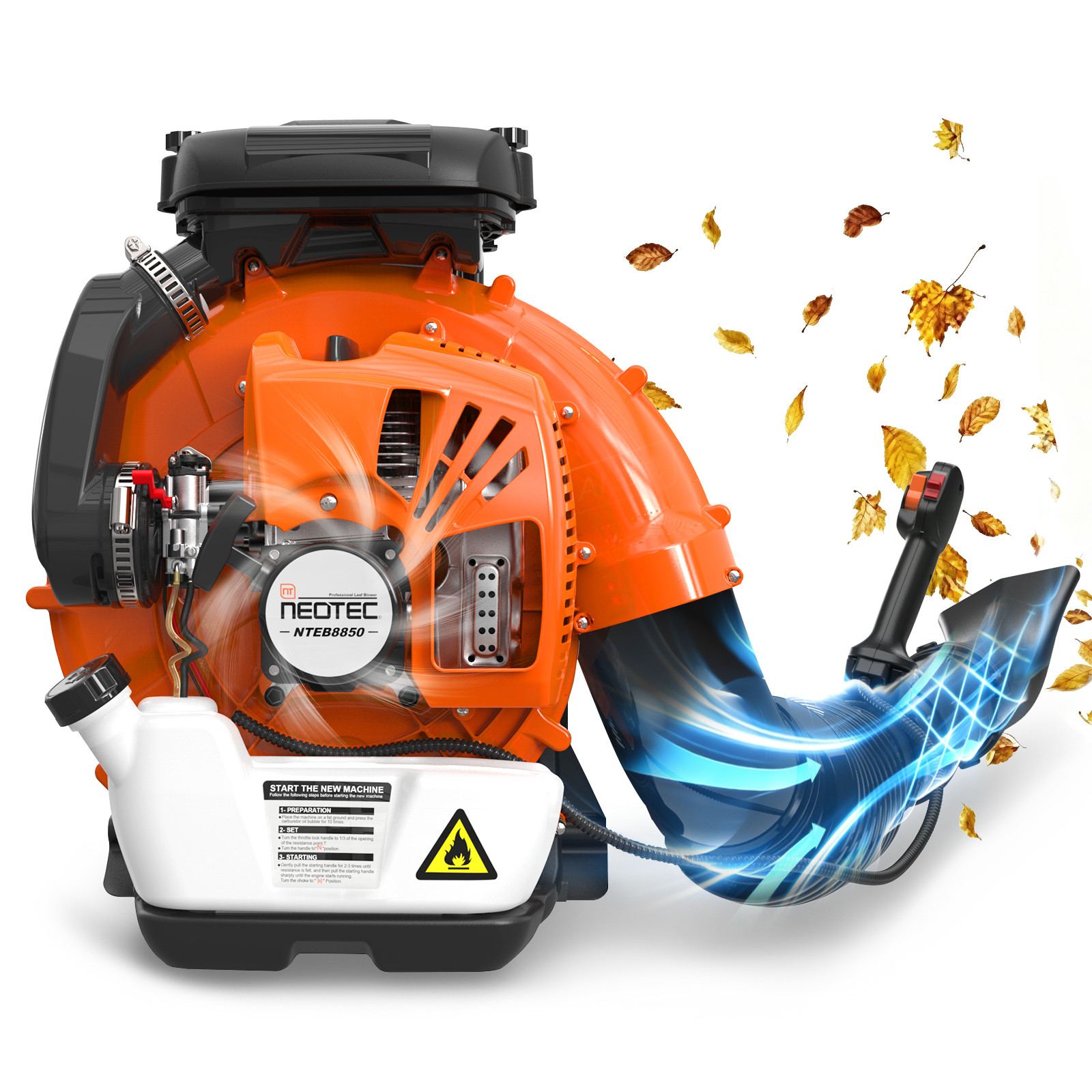 2026 Upgraded 75.6CC 2-Stroke 236MPH 847CFM Commercial Backpack Gas Leaf Blower