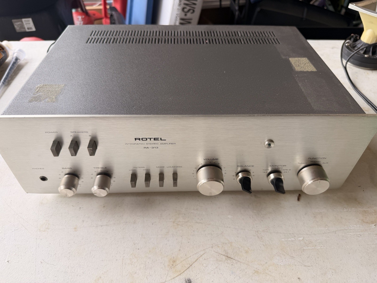 Vintage Rotel RA-313 Stereo Amplifier w/ Manual & 1978 Receipt - Tested Works