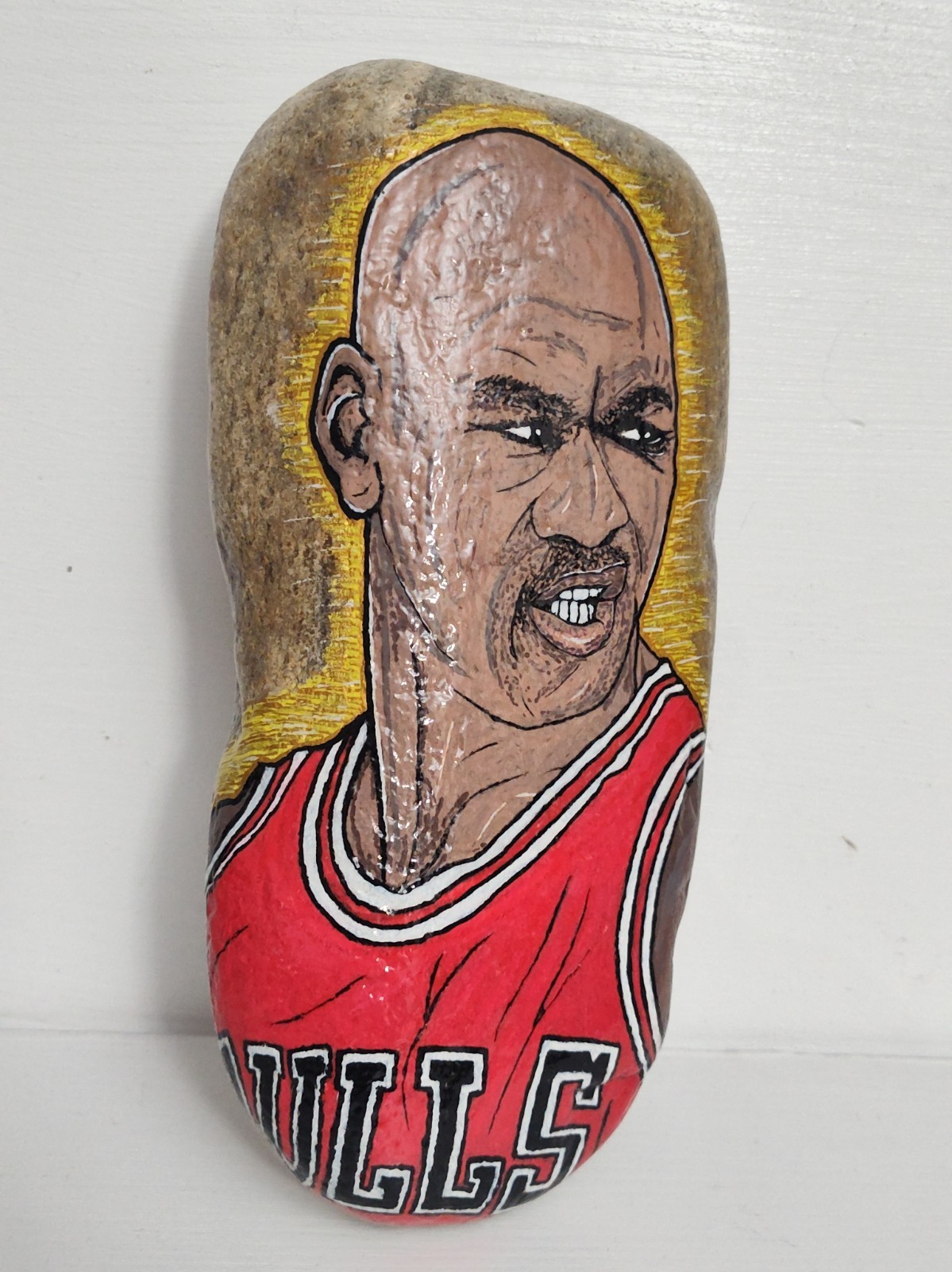 Michael Jordan Hand Painted River Rock Original Art Chicago Bulls Sealed Artwork Michael Jordan Hand Painted River Rock Original Art Chicago Bulls Sealed Artwork