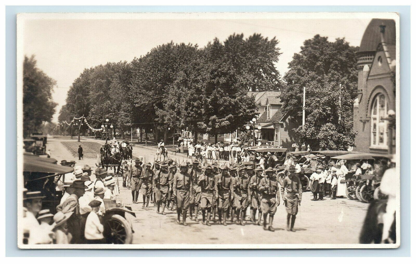 WWI Soldiers Servicemen Enroute to Service Funeral Real Photo Postcard RPPC WWI Soldiers Servicemen Enroute to Service Funeral Real Photo Postcard RPPC