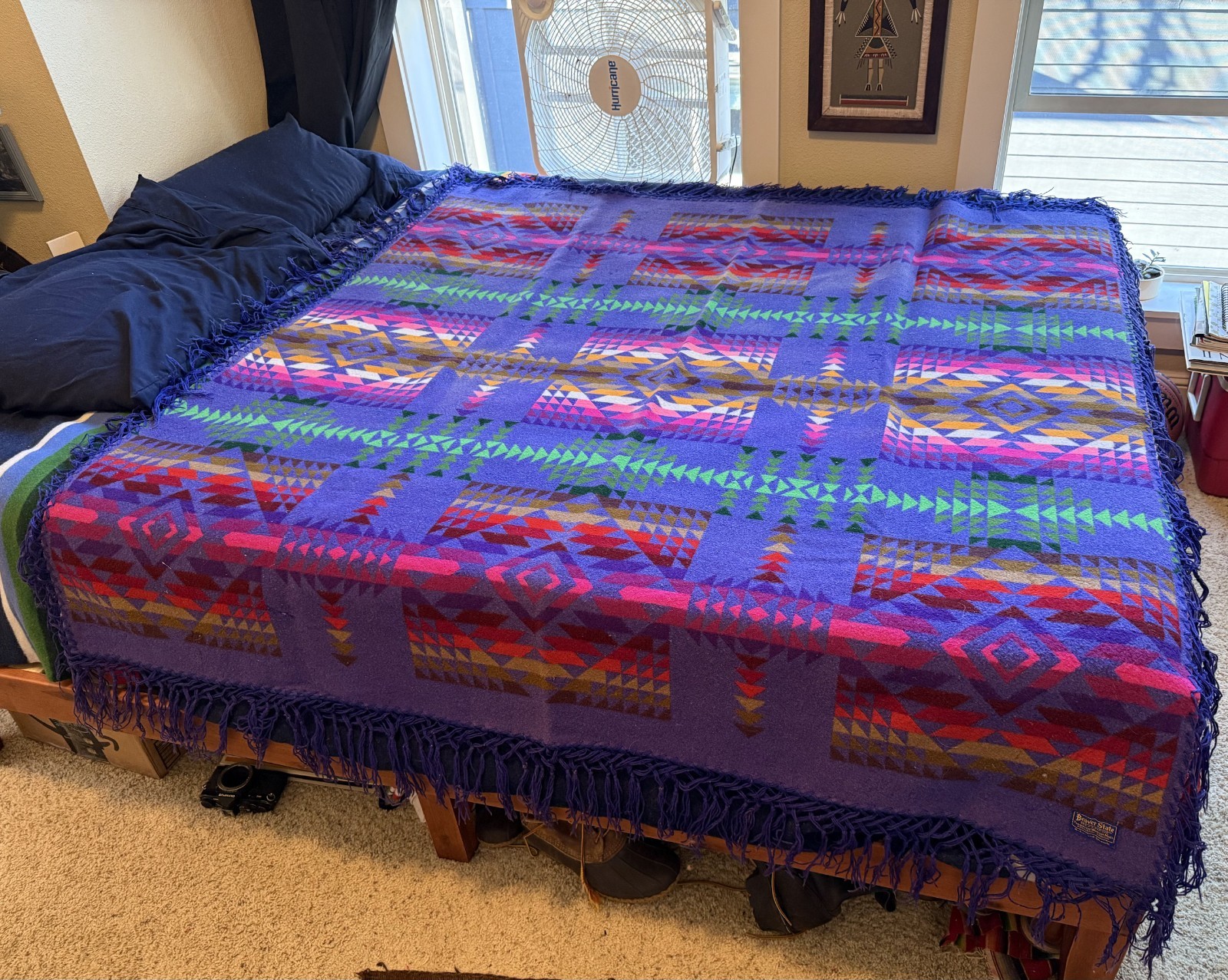 Pendleton Purple Wool Fringed Shawl Blanket 76 Pendleton Purple Wool Fringed Shawl Blanket 76