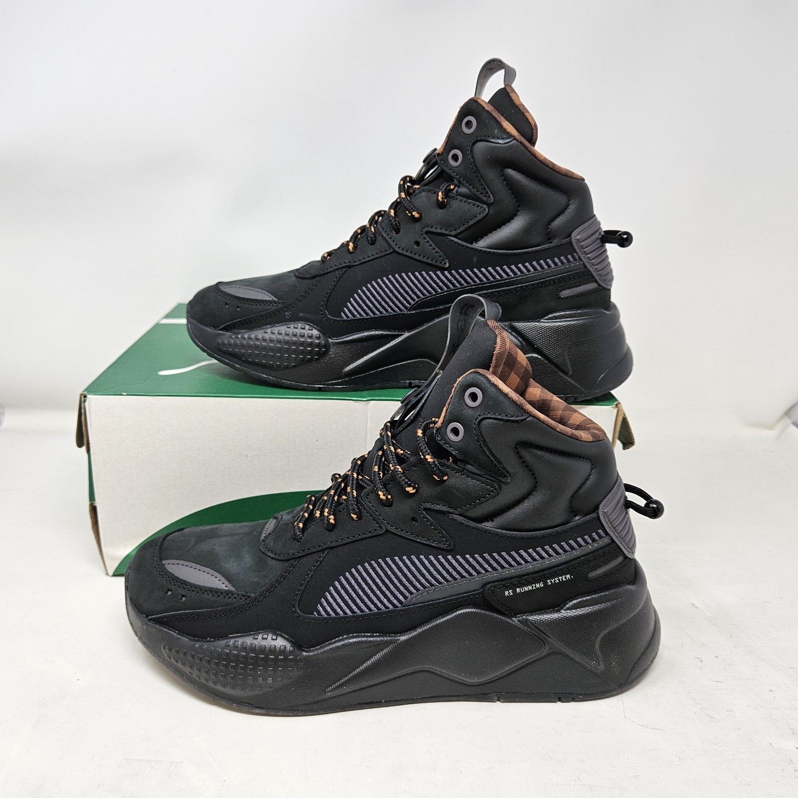 PUMA RS-X Mid Black Ice Paid Lace Up Sneaker Boots / 405731 01 / Men\'s Size 9.5