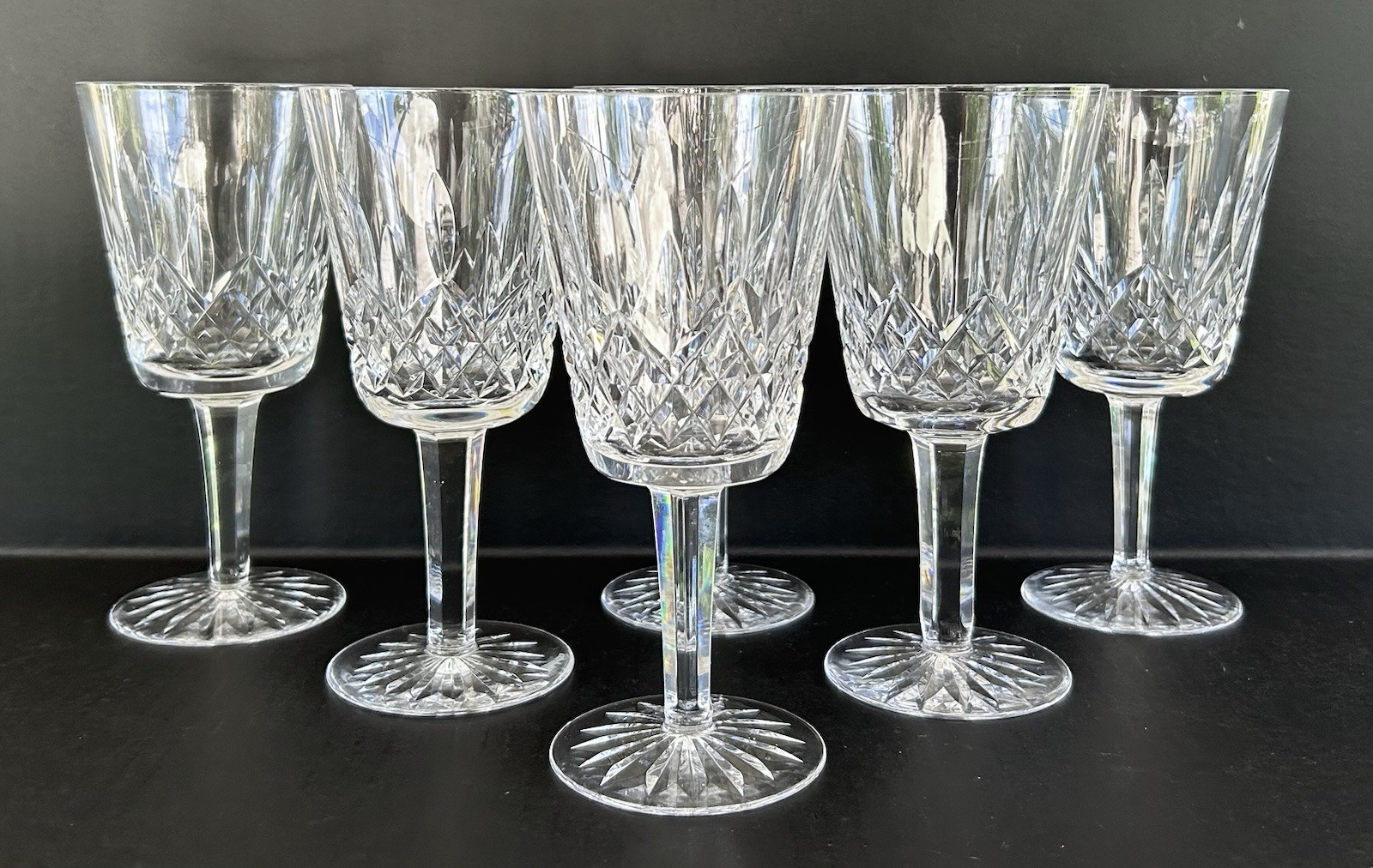 Waterford Crystal Lismore Water Goblets Glasses 6 7/8 Waterford Crystal Lismore Water Goblets Glasses 6 7/8