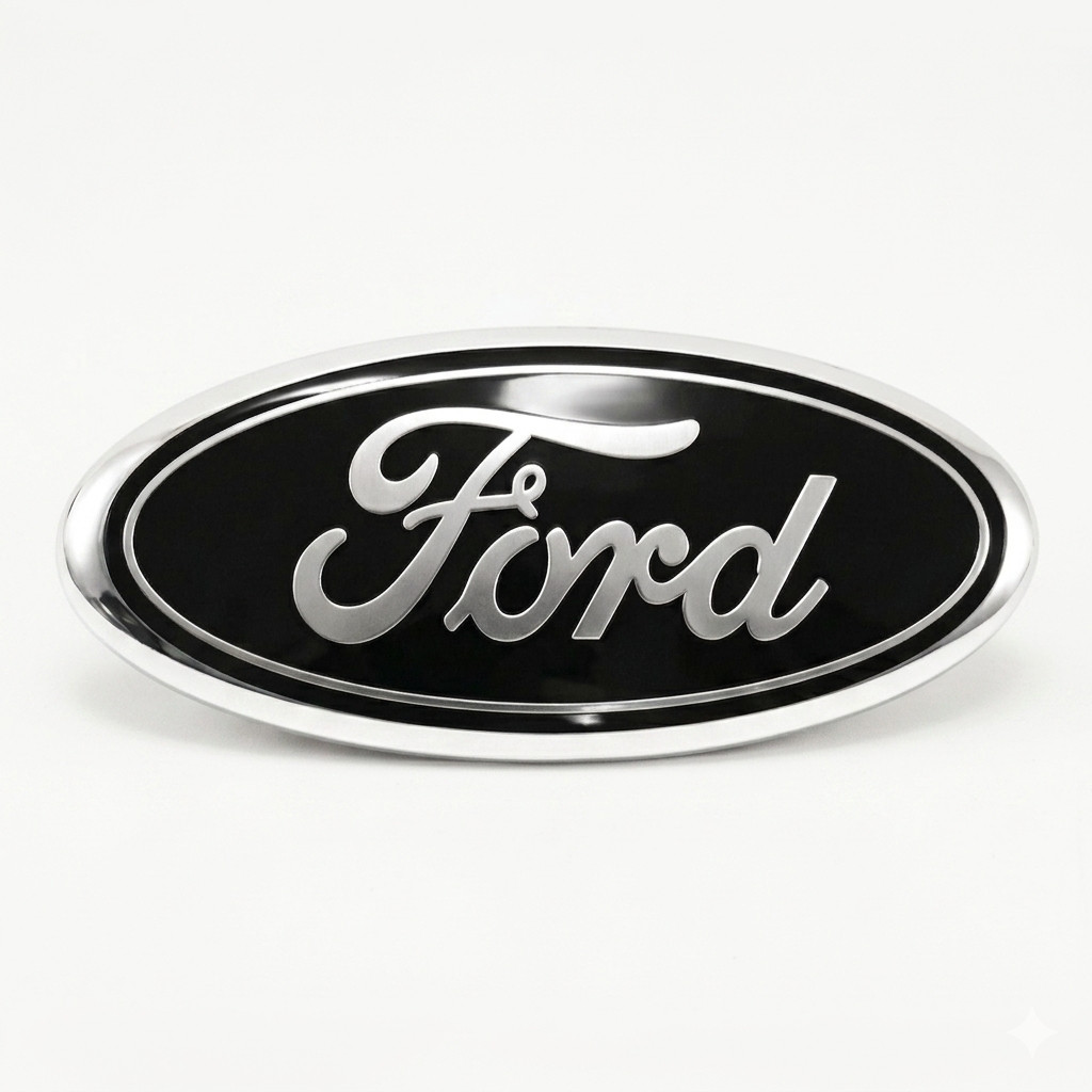 Black & Chrome Front Grille Tailgate 9 inch Oval Emblem For Ford F150 Logo Badge