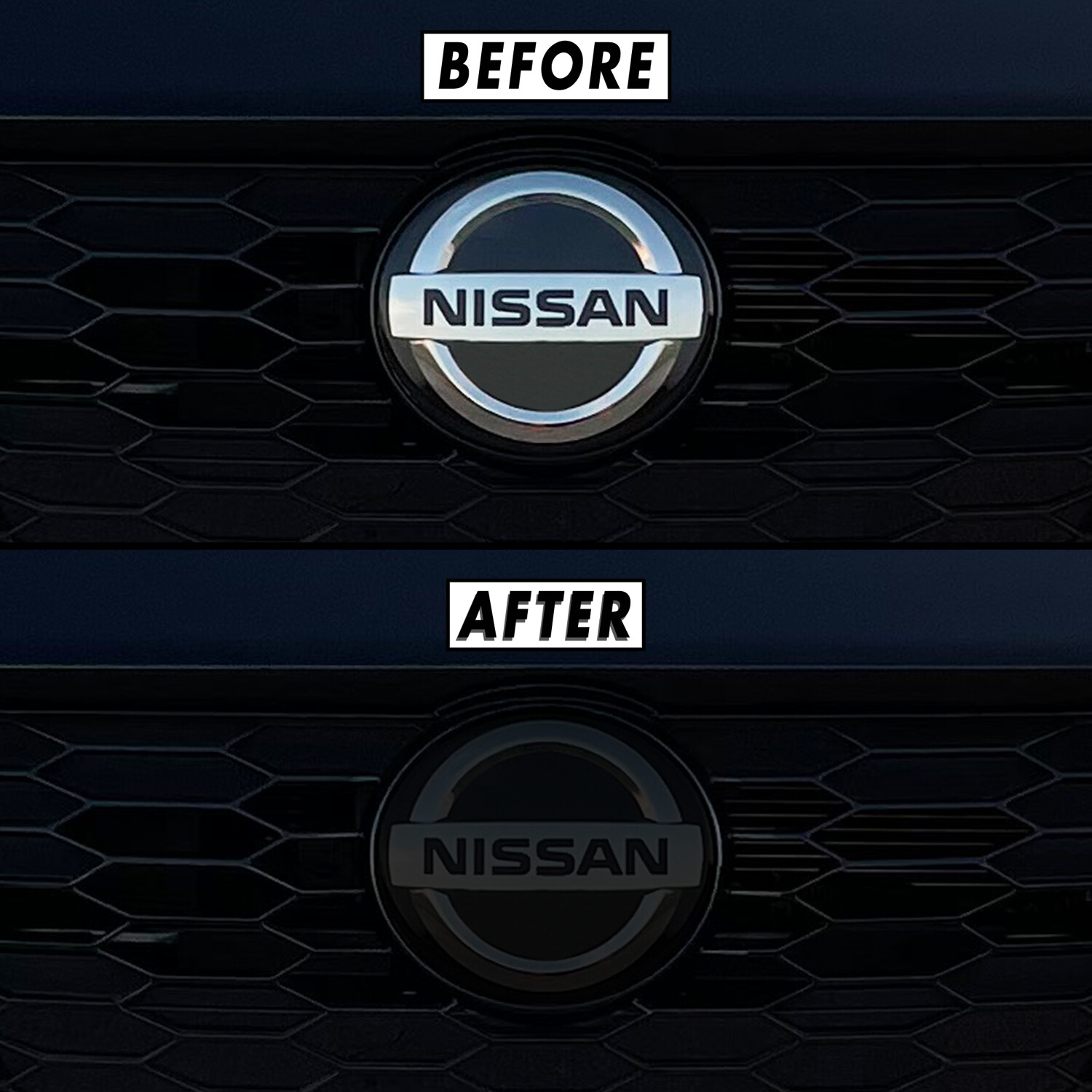 FOR 20-25 Nissan Sentra Front Emblem SMOKE Precut Vinyl Tint Overlays