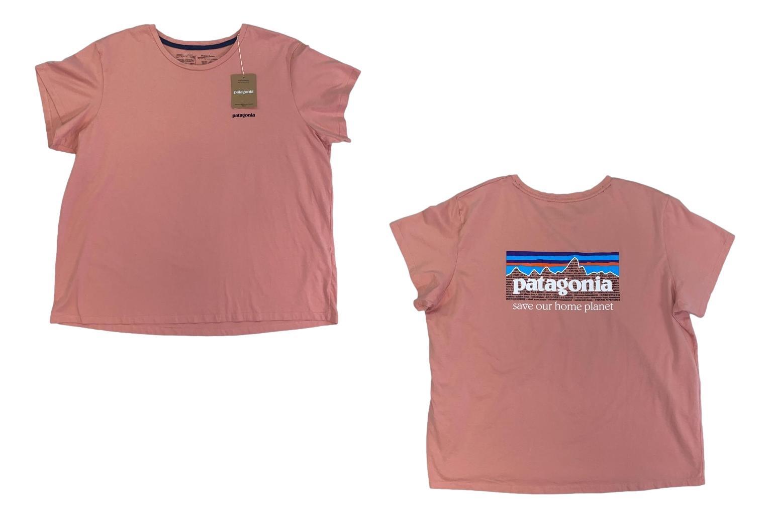Patagonia Women's P-6 Mission Organic Short Sleeve T-Shirt (Sunfade Pink) 37560