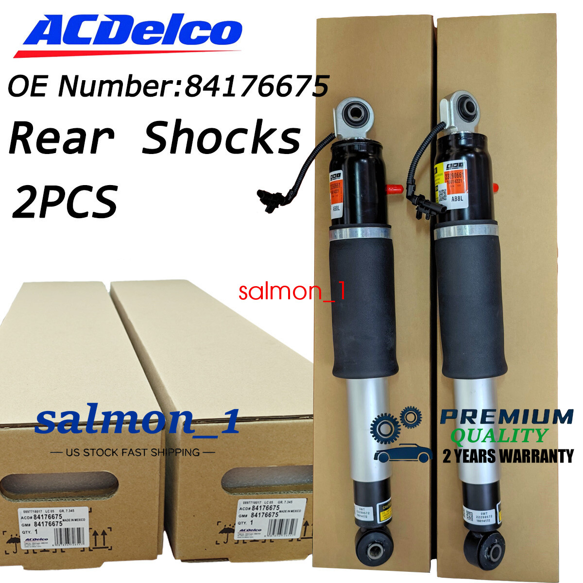 OEM 2X Rear Air Shock Absorbers 84176675 For Escalade Suburban Yukon Tahoe 15-20