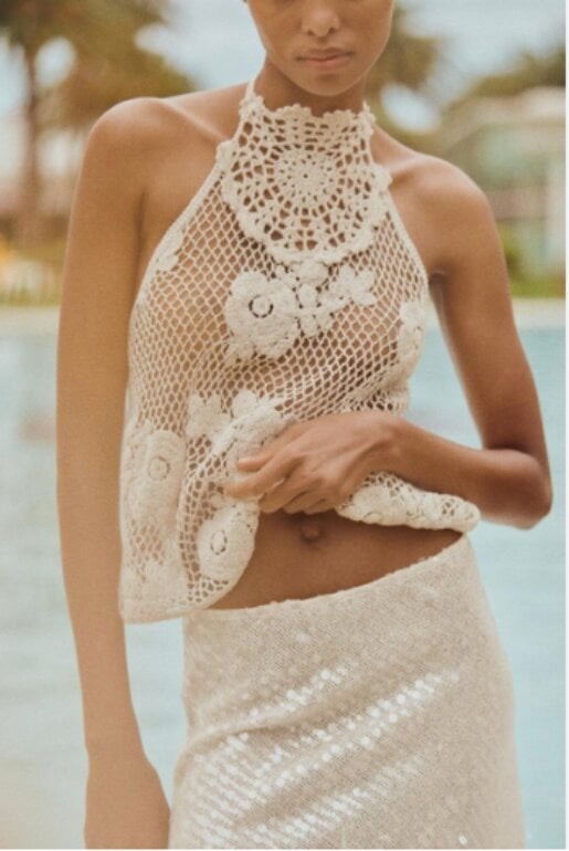 ZARA Crochet Halter top 1014/337 medium ZARA Crochet Halter top 1014/337 medium