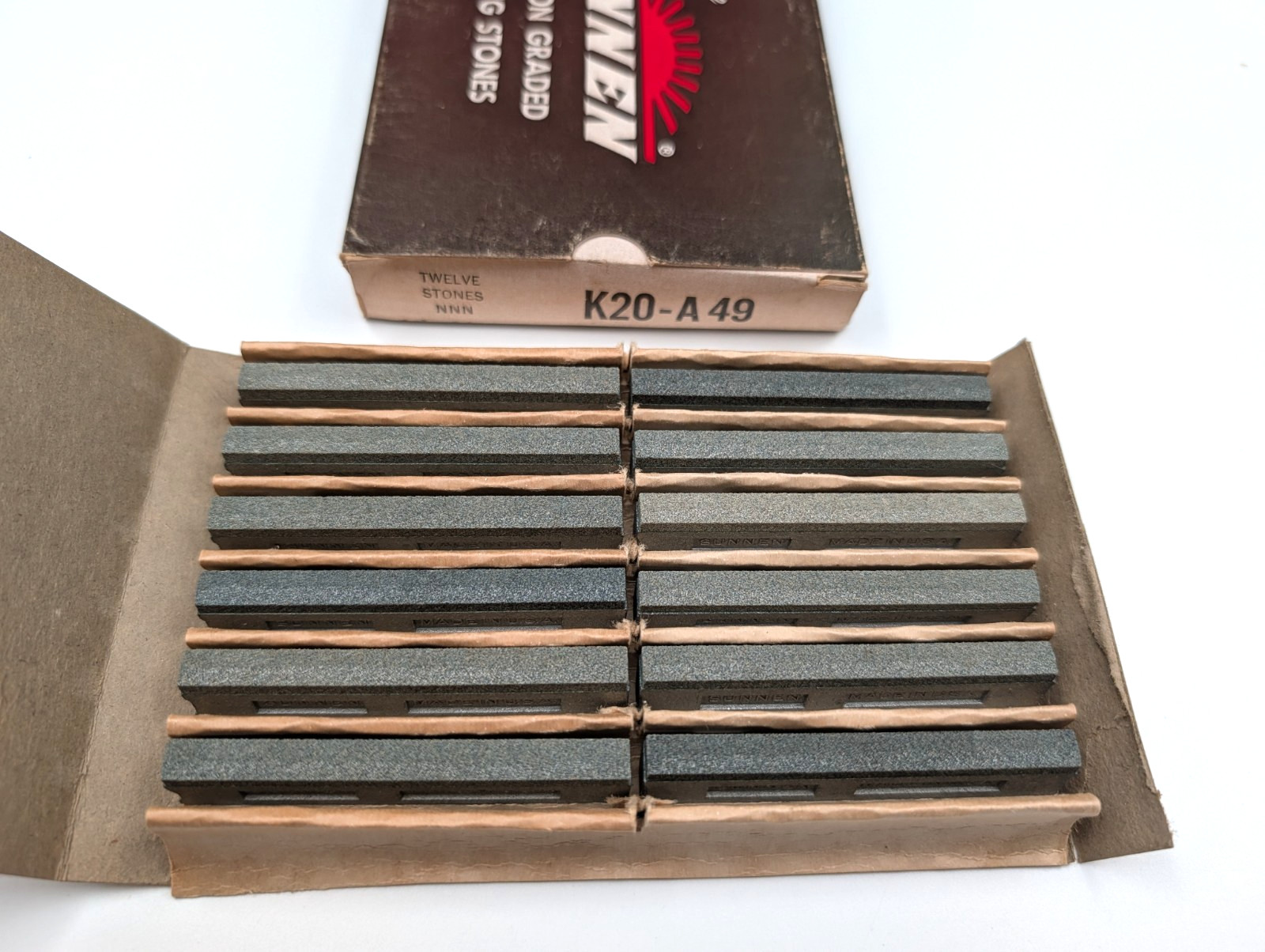 Sunnen K20A49 Hone Stones - Full Box of 12 Stones - New Old Stock