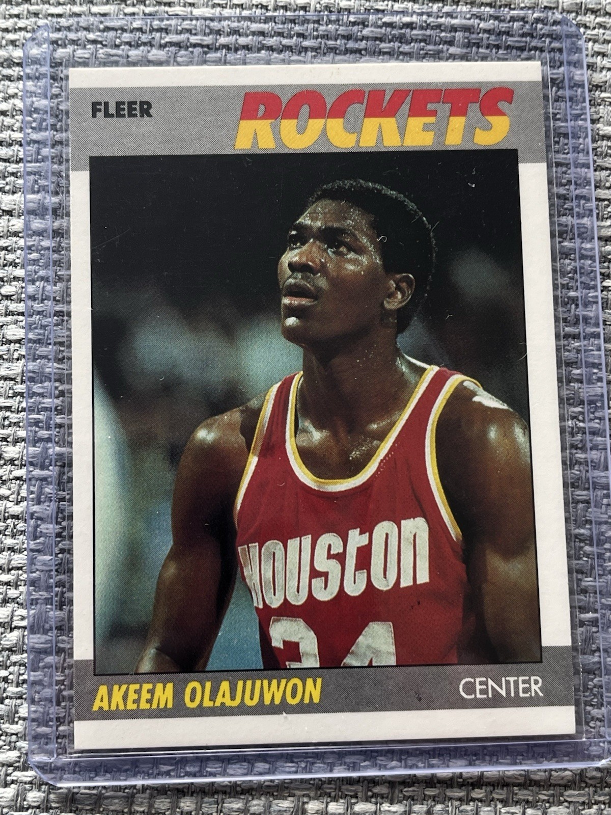 1987-88 Fleer Set-Break # 80 Hakeem Olajuwon NM-MT OR BETTER - Beautiful Card 1987-88 Fleer Set-Break # 80 Hakeem Olajuwon NM-MT OR BETTER - Beautiful Card