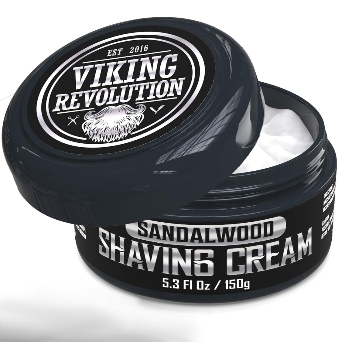 Viking Revolution Shaving Cream for Men - Sandalwood - 5.3 oz