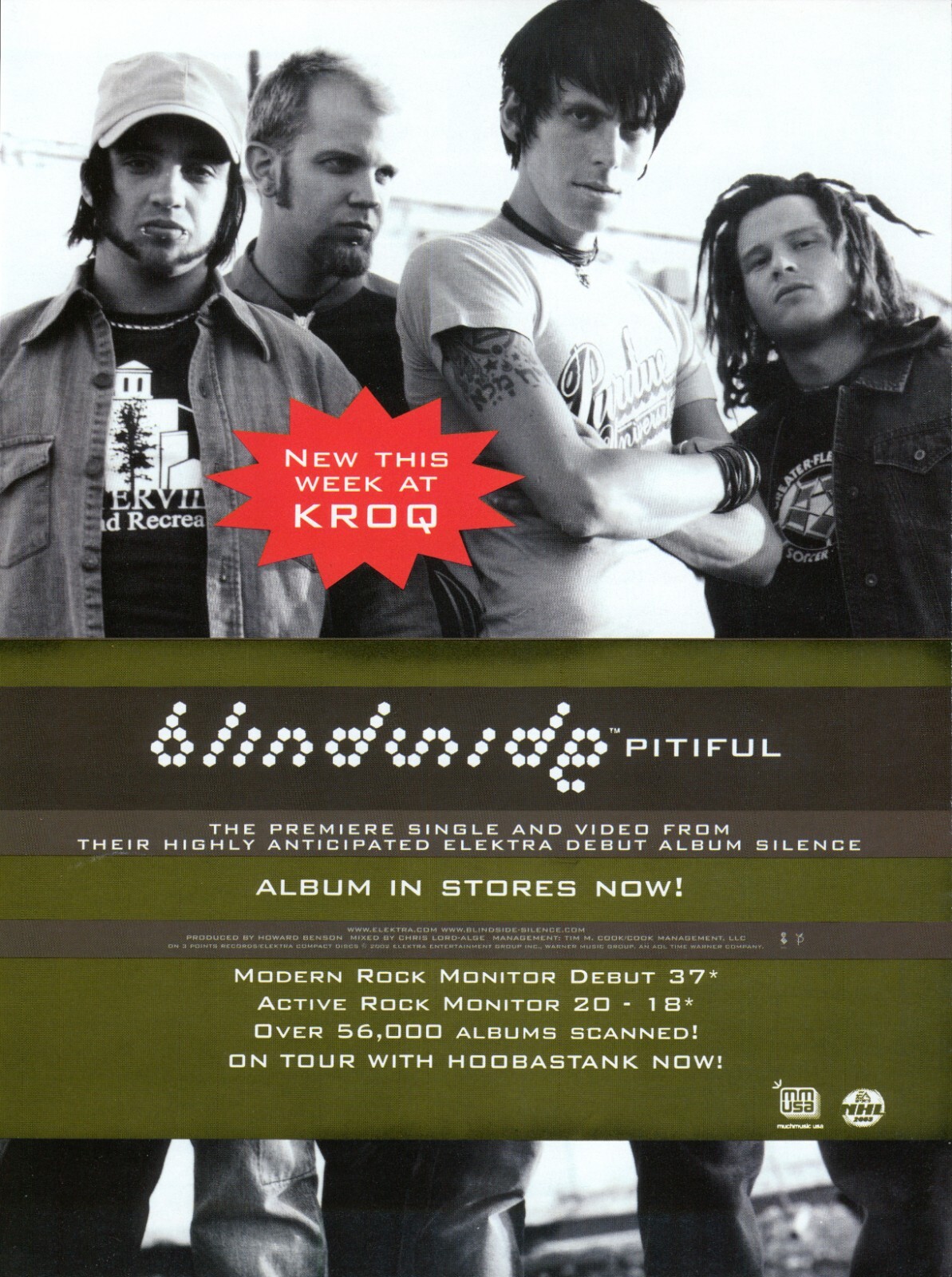 BLINDSIDE PITIFUL 2002 Promo Trade Ad Poster Original Rock Music Rare