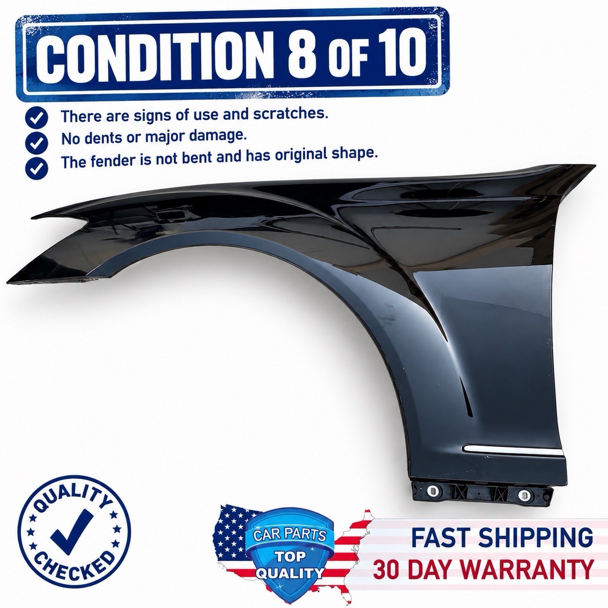 07-13 Mercedes W221 S63 AMG S400 S550 Left Driver Side Fender Assembly Black OEM