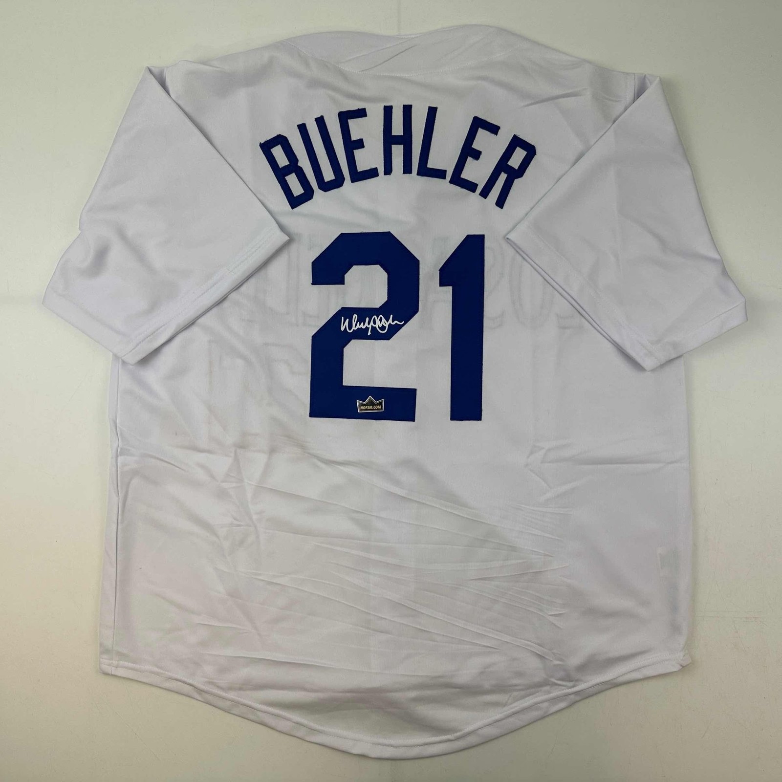 Facsimile Autographed Walker Buehler Los Angeles LA White Jersey Size XL Facsimile Autographed Walker Buehler Los Angeles LA White Jersey Size XL