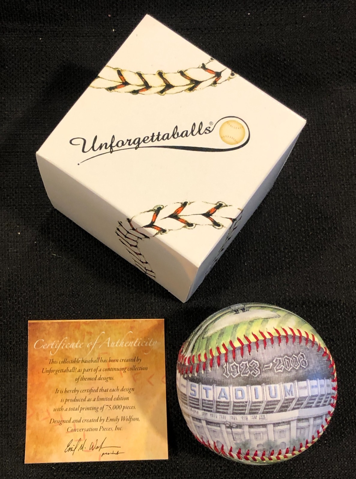 New York Yankee Stadium Final Game 2008 Unforgettaballs Memorabilia Art Baseball