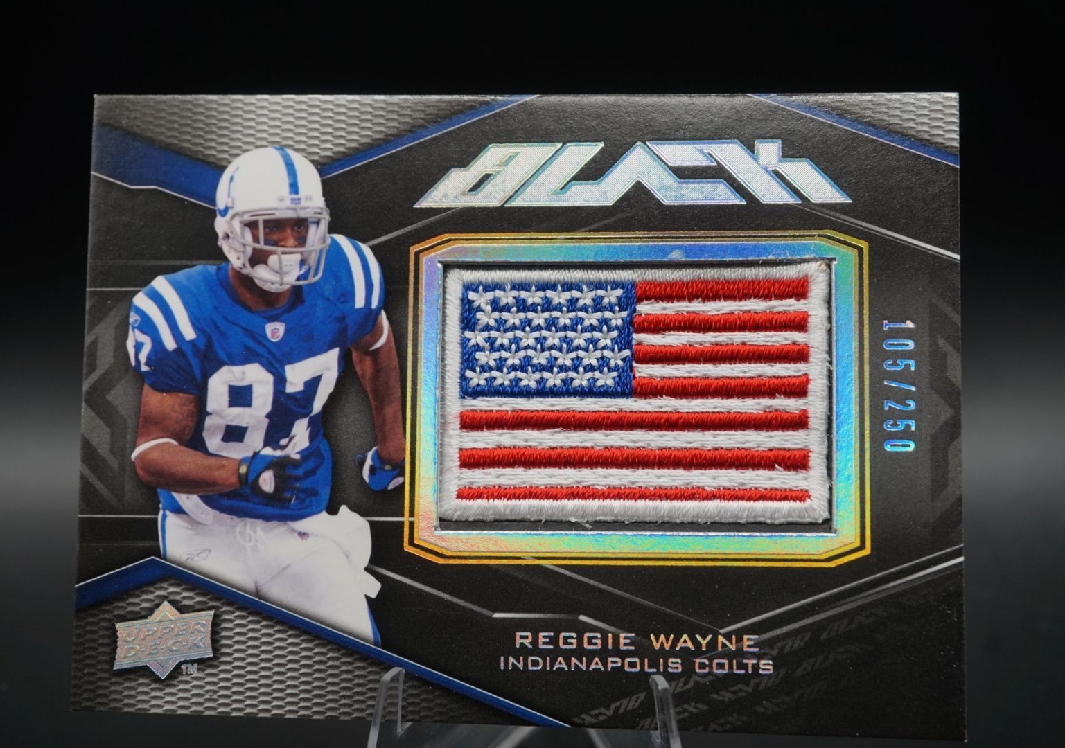 2009 UD Black Reggie Wayne Flag Patch #46 105/250 Indianapolis Colts 2009 UD Black Reggie Wayne Flag Patch #46 105/250 Indianapolis Colts