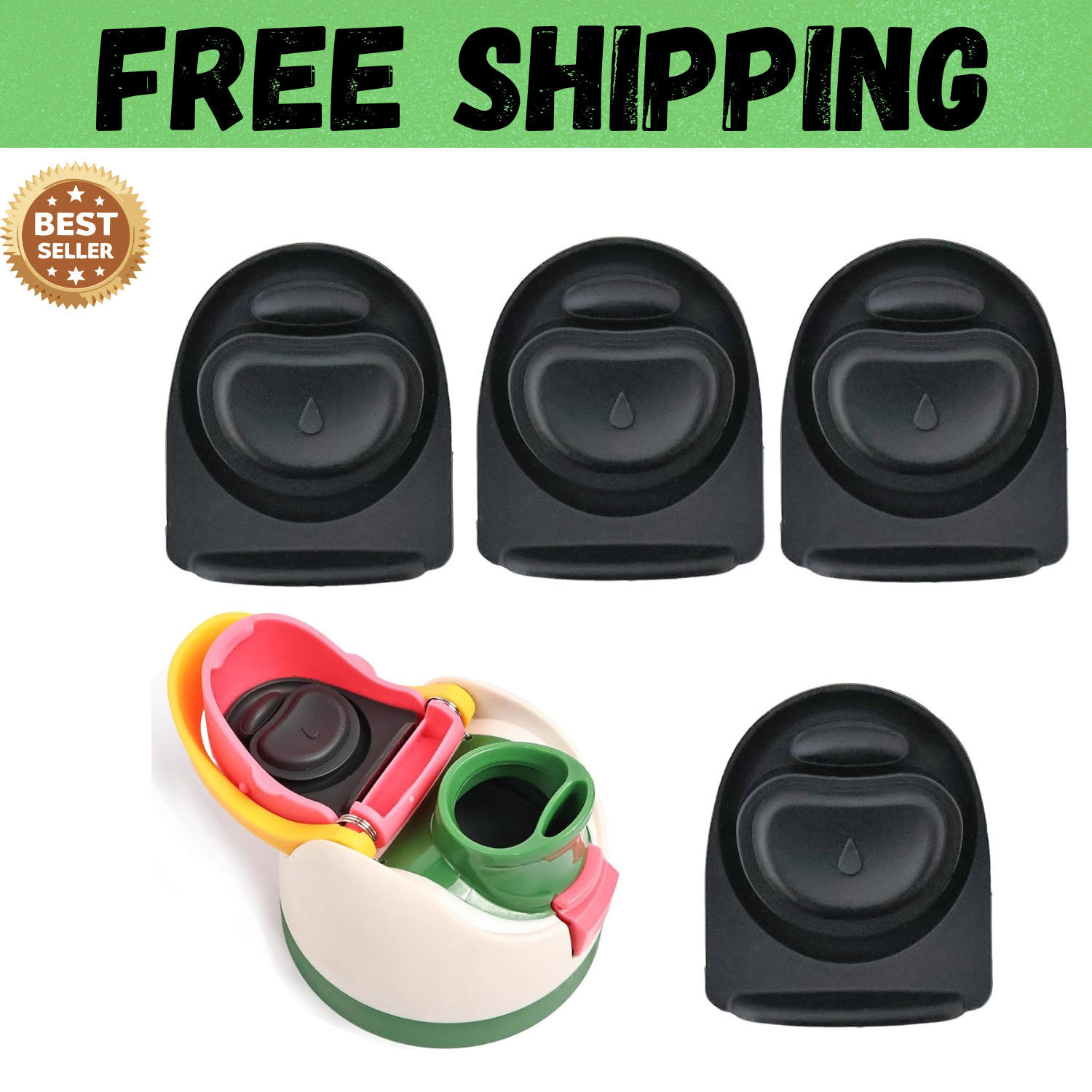 4PCS Replacement Silicone Rubber Seal for Owala FreeSip, Gasket Stopper Compatib