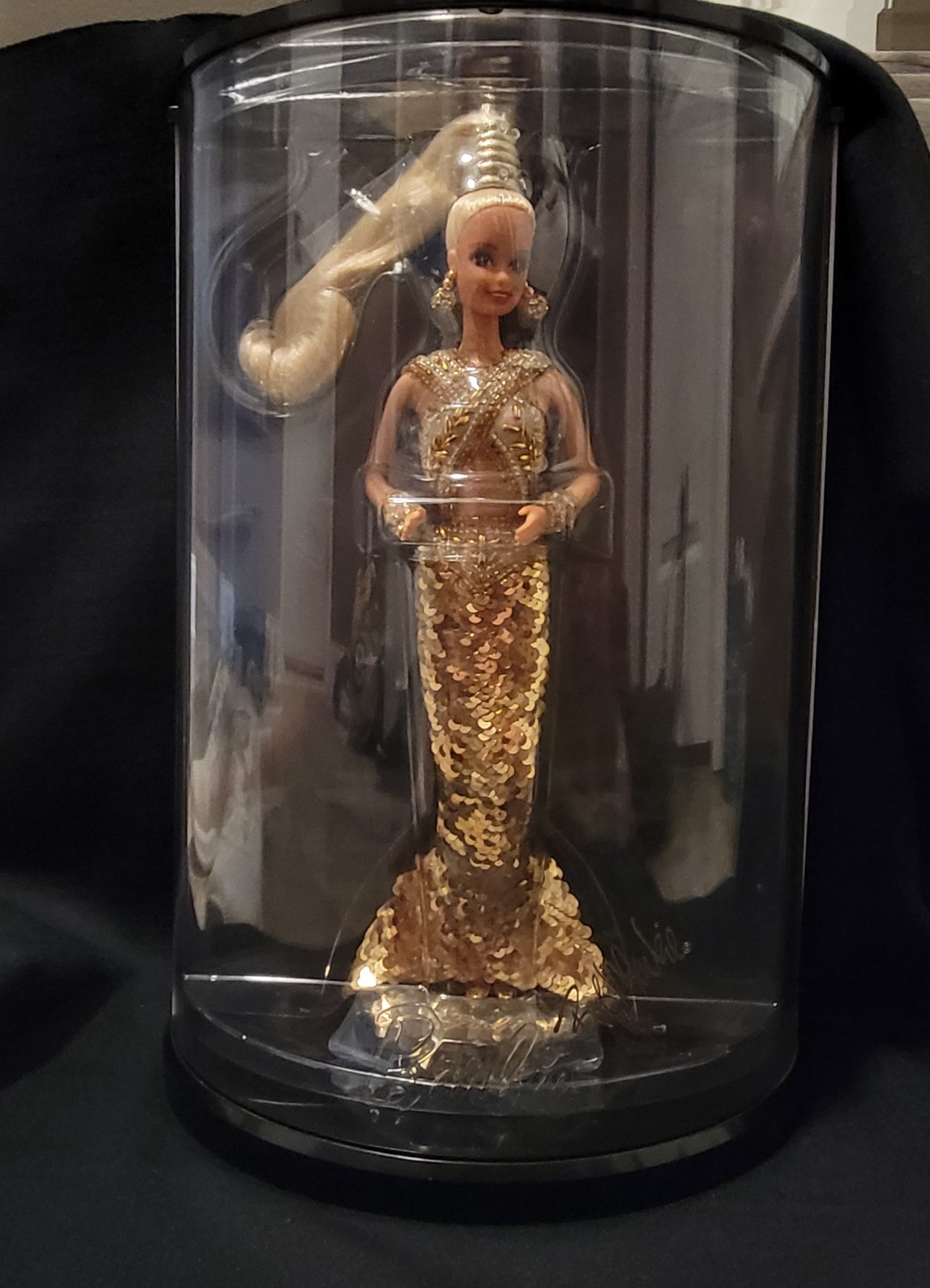 Bob Mackie Gold Barbie 5405-9992 in Original Display Case in Shipper Box Bob Mackie Gold Barbie 5405-9992 in Original Display Case in Shipper Box