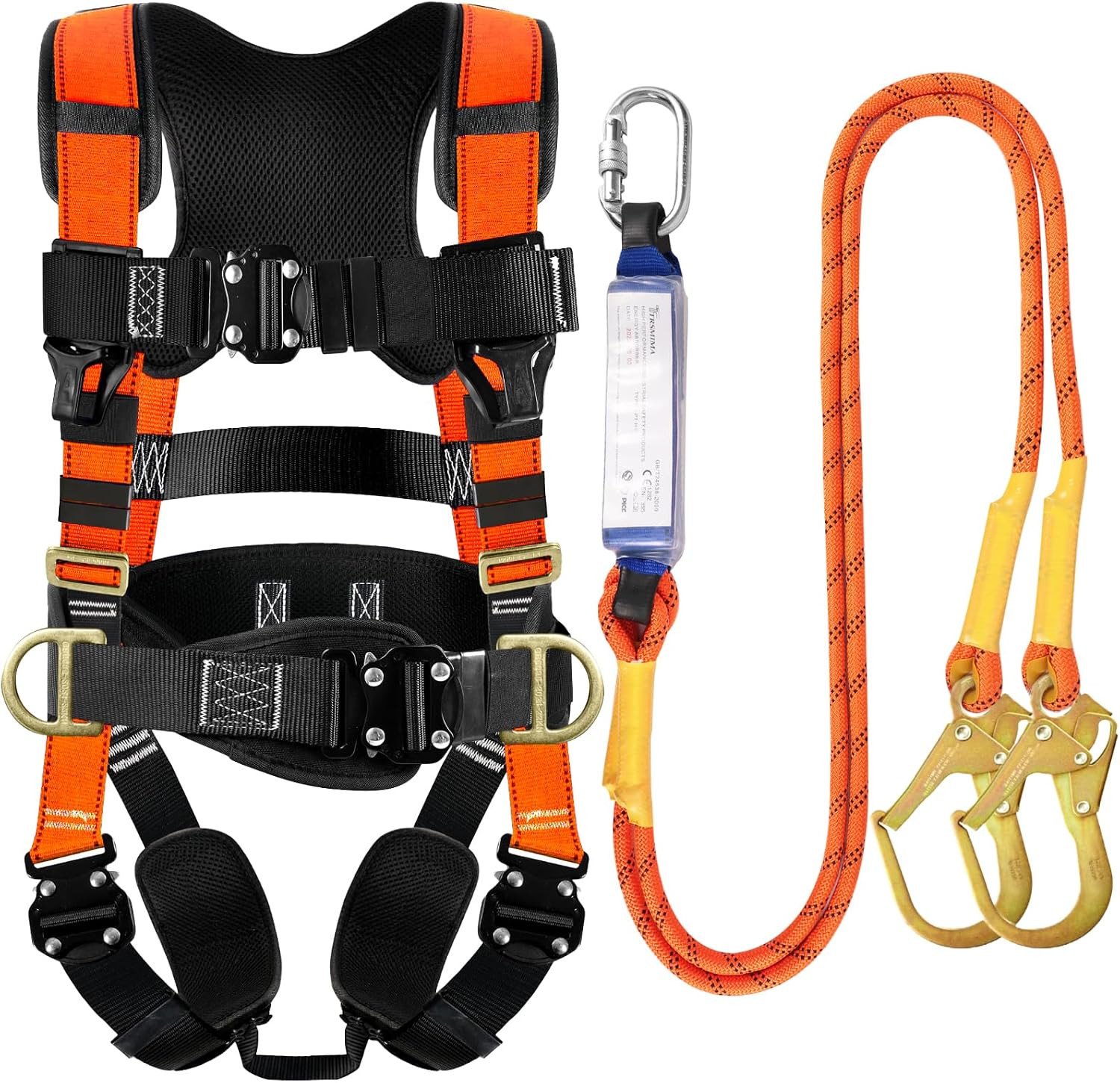 TRSMIMA Safety Harness Fall Protection - Harness Kit for Men Construction