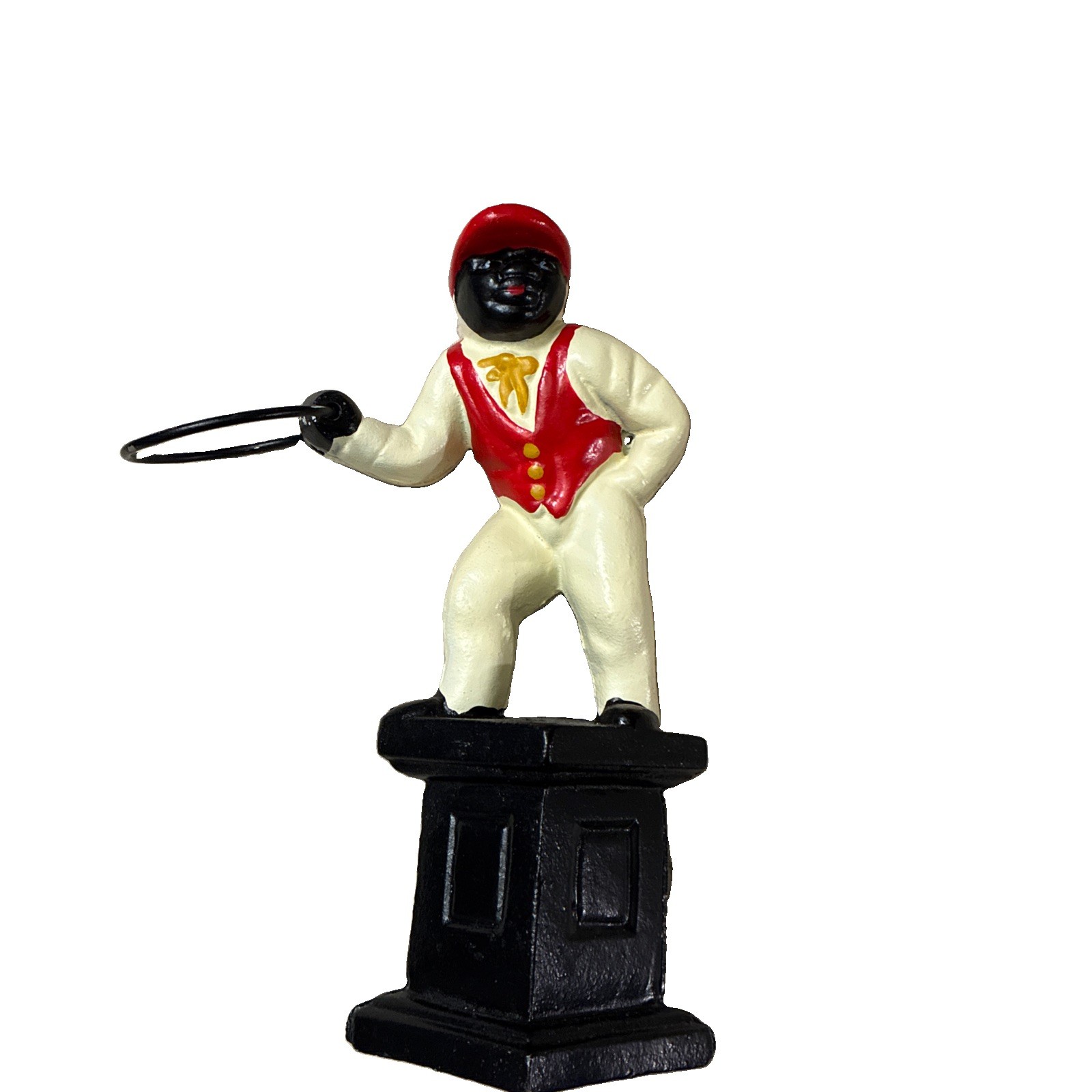 Vintage Cast Iron Hitching Post Horse Jockey Vintage Door Stopper