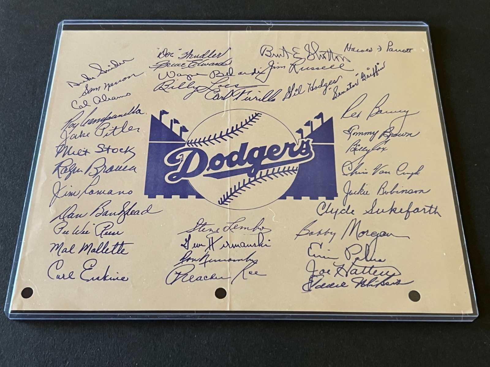 1950 Sportograph- Brooklyn Dodgers- facs. auto sheet- vintage- Jackie Robinson+ 1950 Sportograph- Brooklyn Dodgers- facs. auto sheet- vintage- Jackie Robinson+