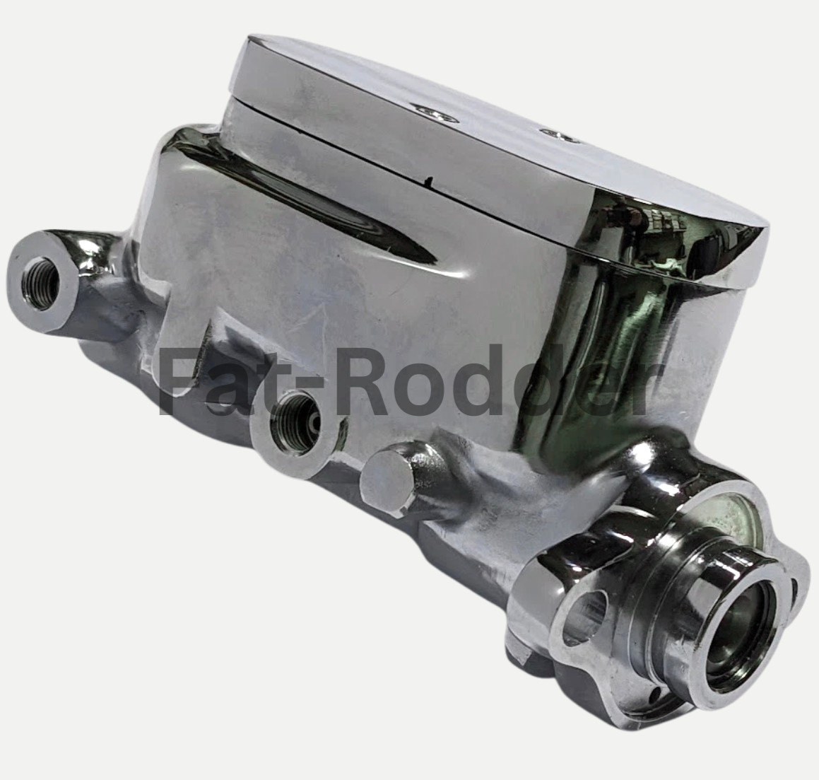 Universal CHROME Smooth Top Brake Master Cylinder Street Rod GM Chevy DISPLAYS