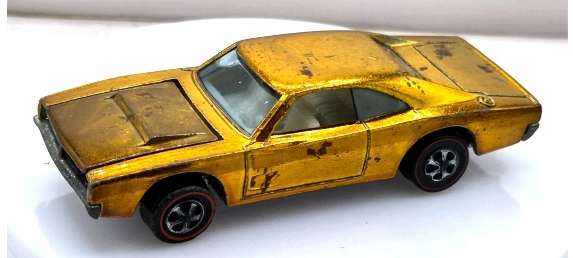 Vintage Hot Wheels Redline Custom Charger Gold USA White Int. 69 Dodge Charger Vintage Hot Wheels Redline Custom Charger Gold USA White Int. 69 Dodge Charger