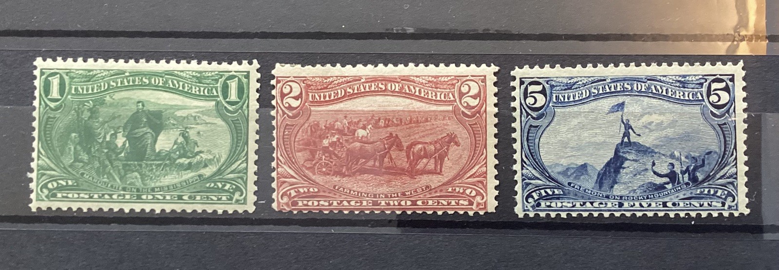 US 1898 Trans-Mississippi Scott 285 286 288 Mint OG Hinged Stamp Lot US 1898 Trans-Mississippi Scott 285 286 288 Mint OG Hinged Stamp Lot