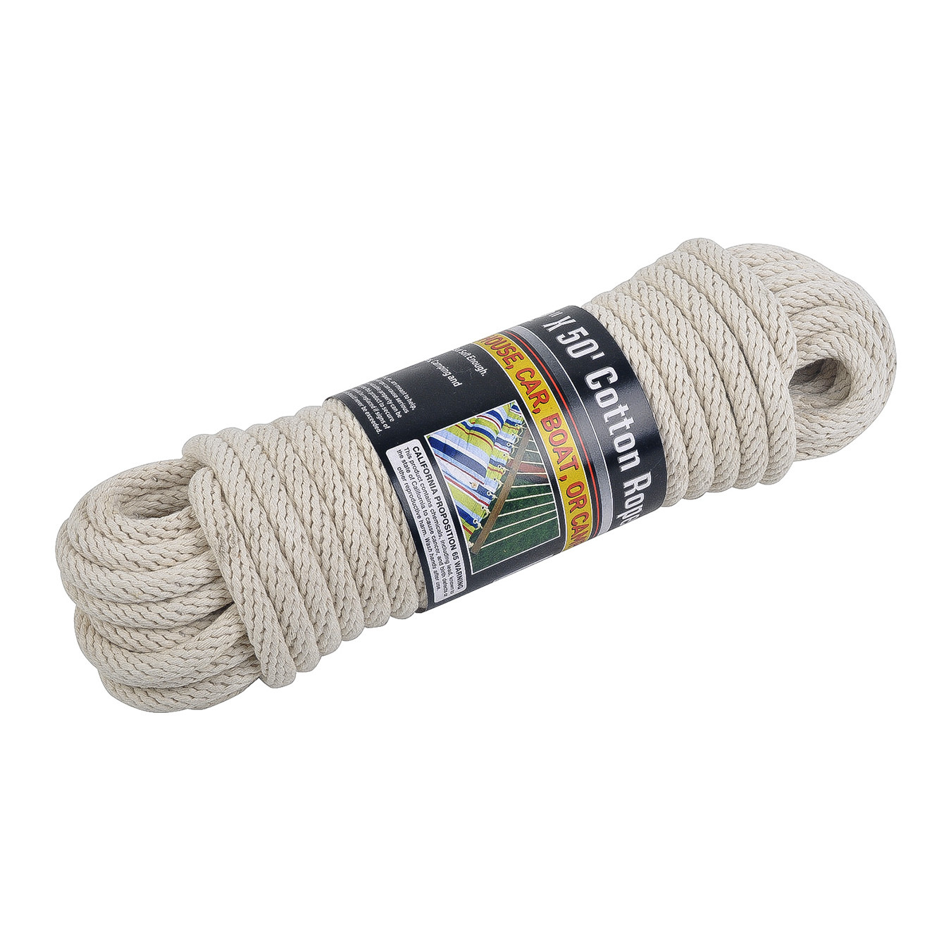NEW 50\' ft Solid Braided COTTON ROPE, 1/2\ NEW 50\' ft Solid Braided COTTON ROPE, 1/2\