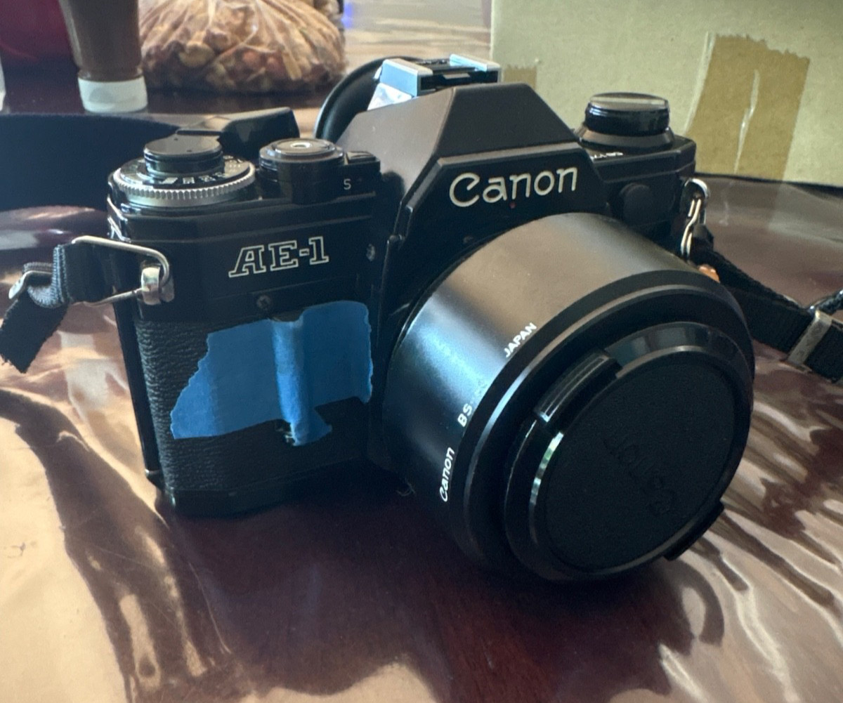 [N MINT +++] Canon AE-1 Black 35mm Film Camera New FD 50mm f/1.8 Lens From JAPAN