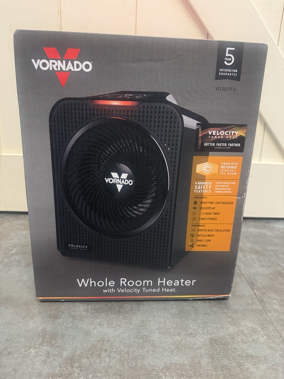 Vornado Forced Air Velocity 5 Whole Room 1500-Watt 5118 BTU Electric Heater