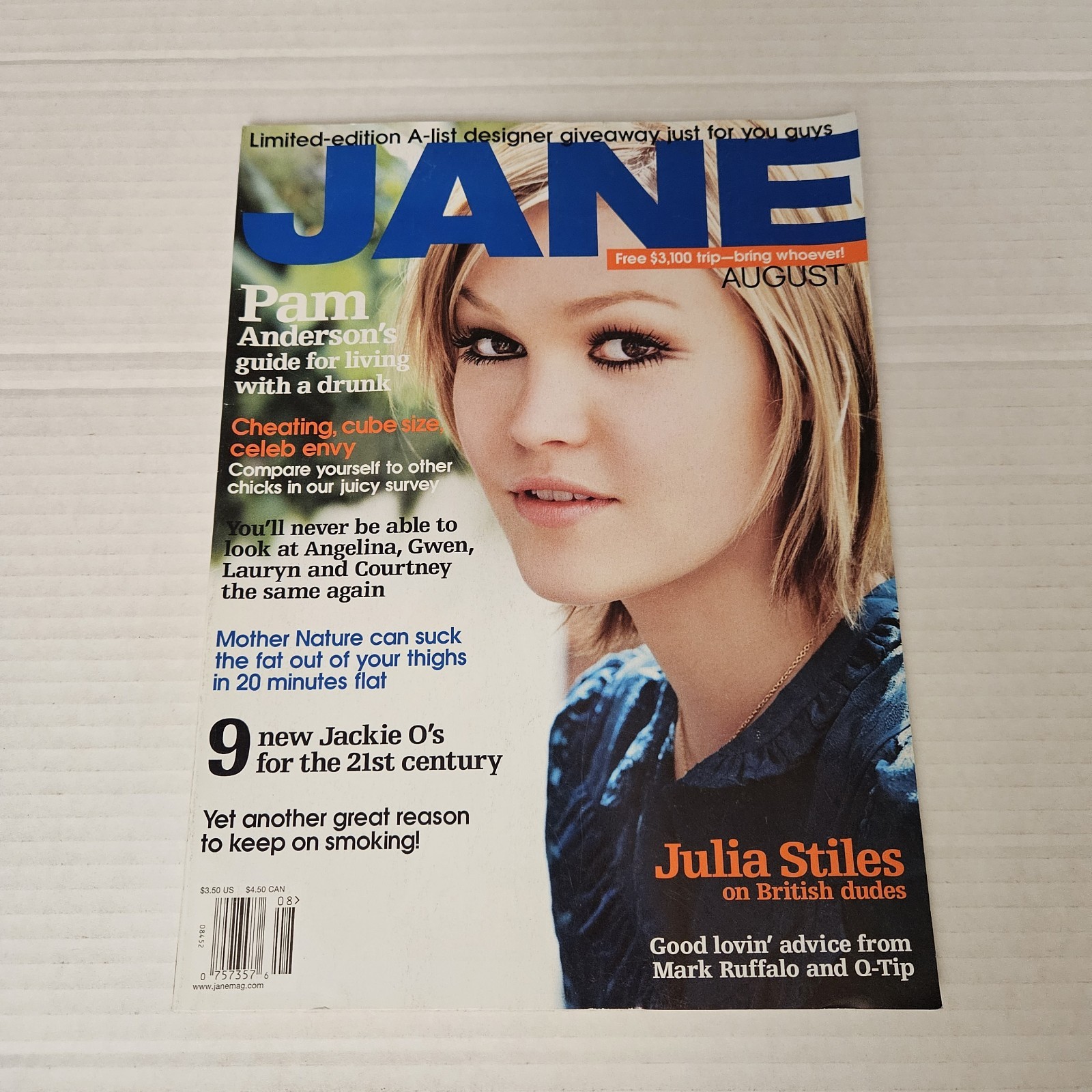 Vintage JANE Magazine Aug 2004 Julia Stiles VTG Y2K Fashion Pam Anderson Vintage JANE Magazine Aug 2004 Julia Stiles VTG Y2K Fashion Pam Anderson