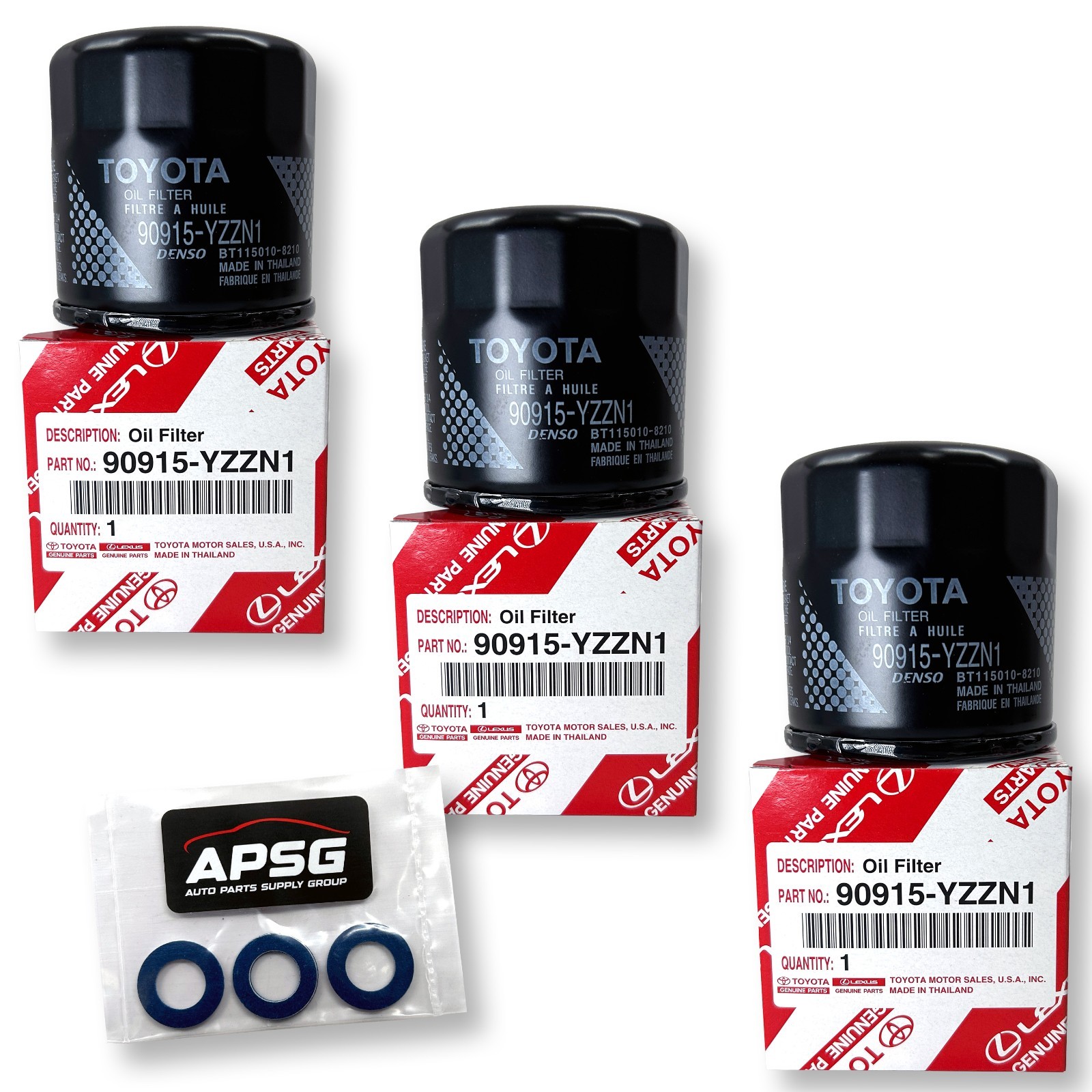 Genuine Oil Filter TOYOTA 90915-YZZN1 90915-YZZF2 & Drain Plug Washers OEM 3 PC Genuine Oil Filter TOYOTA 90915-YZZN1 90915-YZZF2 & Drain Plug Washers OEM 3 PC