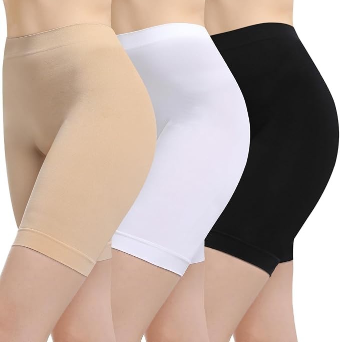 3 PACKS Women Seamless Slip Shorts Anti Chafing High Waist Under Dress New 3 PACKS Women Seamless Slip Shorts Anti Chafing High Waist Under Dress New