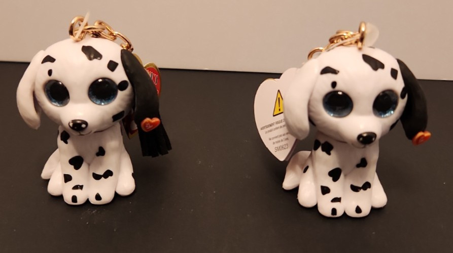 2 Ty Mini Boos FETCH the Dalmatian Collectible Clip Clasp Closure w/tassel 2\