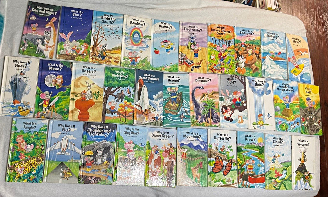 Vintage 1986 lot of 31 Weekly Reader A Just Ask Book series Science educational