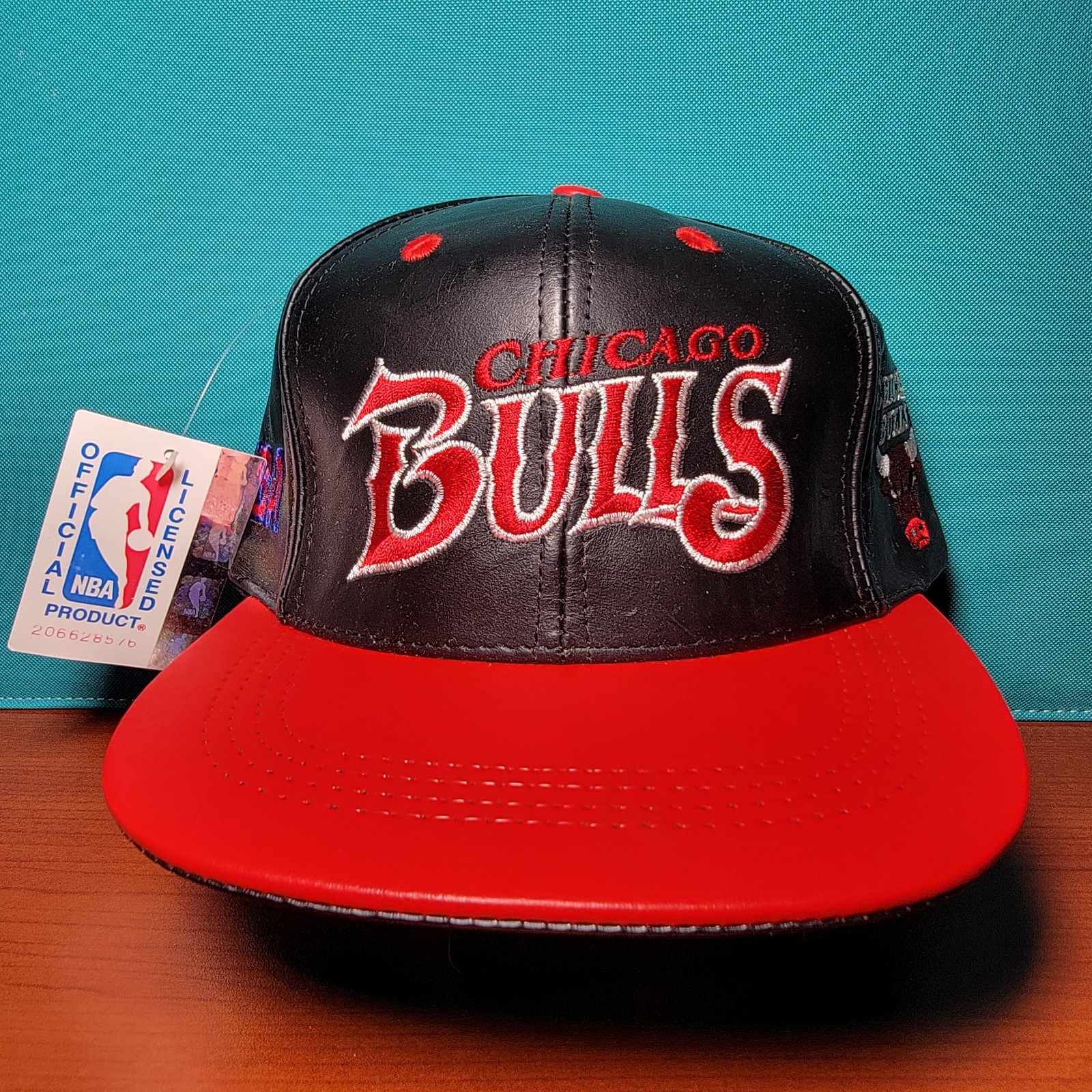 Vintage New With Tags 1996 CHICAGO BULLS Leather Hat By J.K. Design