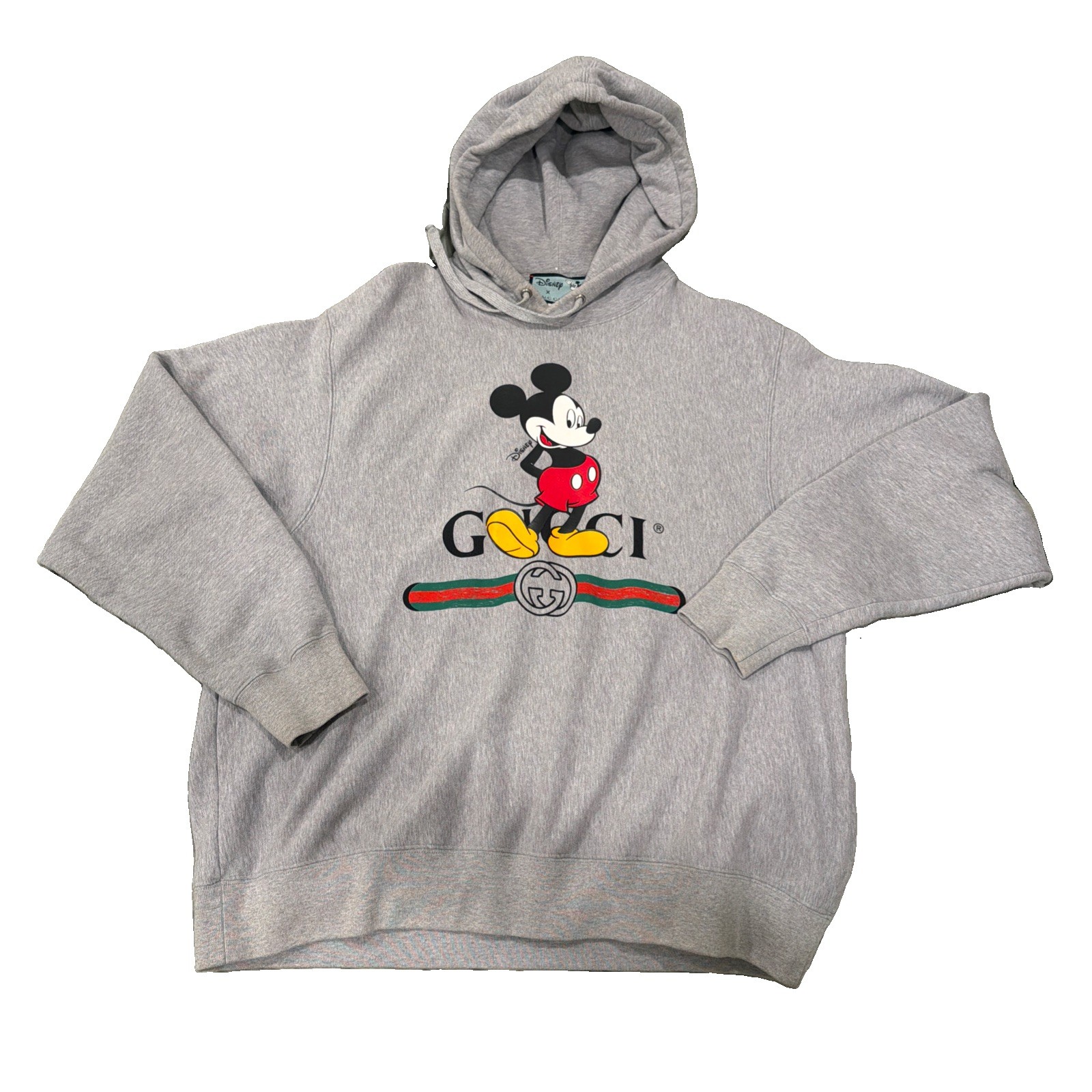Size Large - GUCCI x DISNEY Mickey Mouse Hoodie Grey 100% Authentic