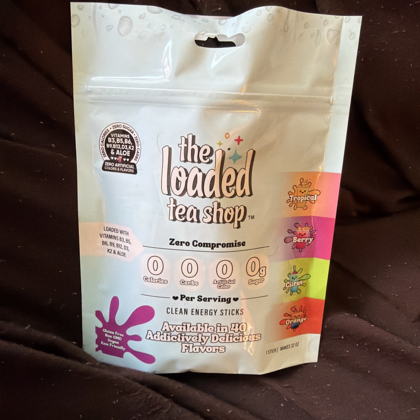 The Loaded Tea Shop Energy 15 Pack rocket pop with Collagen and Protein