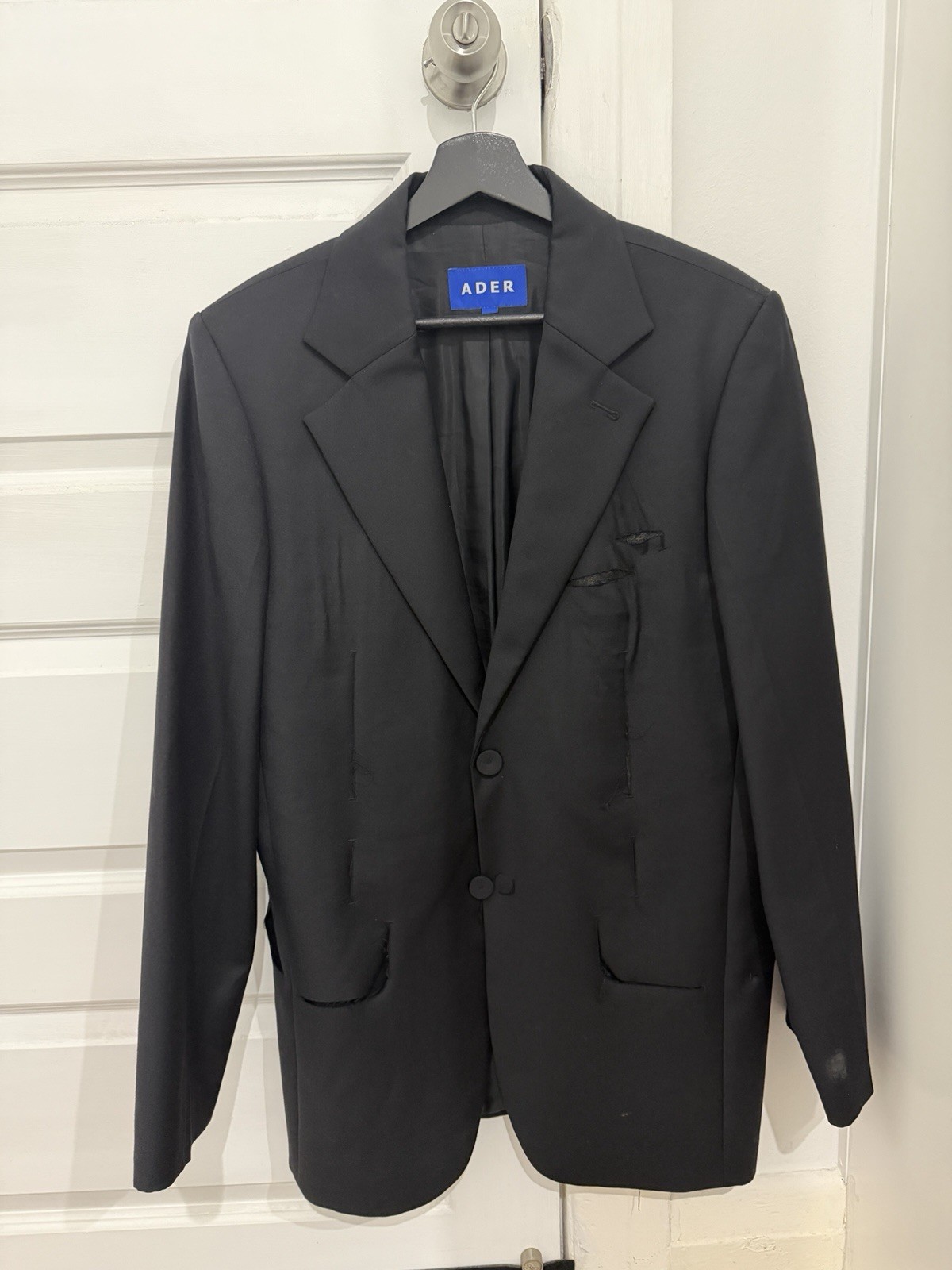 ADER ERROR Men’s Black Single-Breasted Two-Button  Blazer