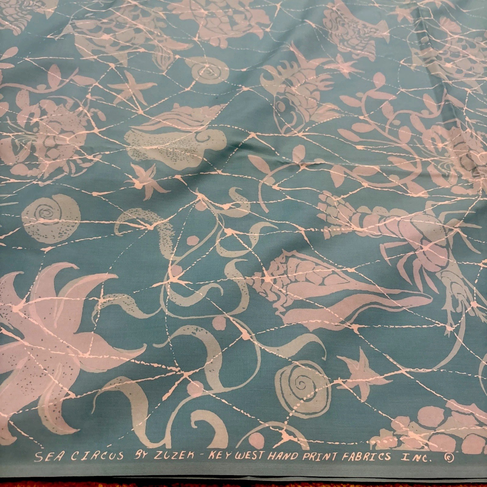 Suzie Zuzek Sea Circus Key West Hand Print Fabric 100% Cotton