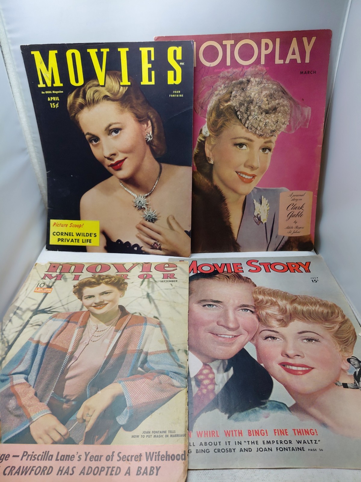 Photoplay Movie Mirror Movie Story Movies Magazine Joan Fontaine COVERS ONLY Photoplay Movie Mirror Movie Story Movies Magazine Joan Fontaine COVERS ONLY