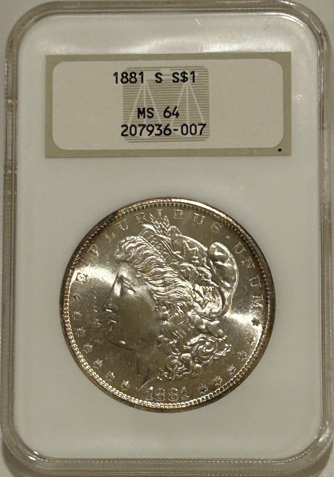1881 S Morgan Silver Dollar NGC MS64 Old Fatty Holder/Nice 64 1881 S Morgan Silver Dollar NGC MS64 Old Fatty Holder/Nice 64