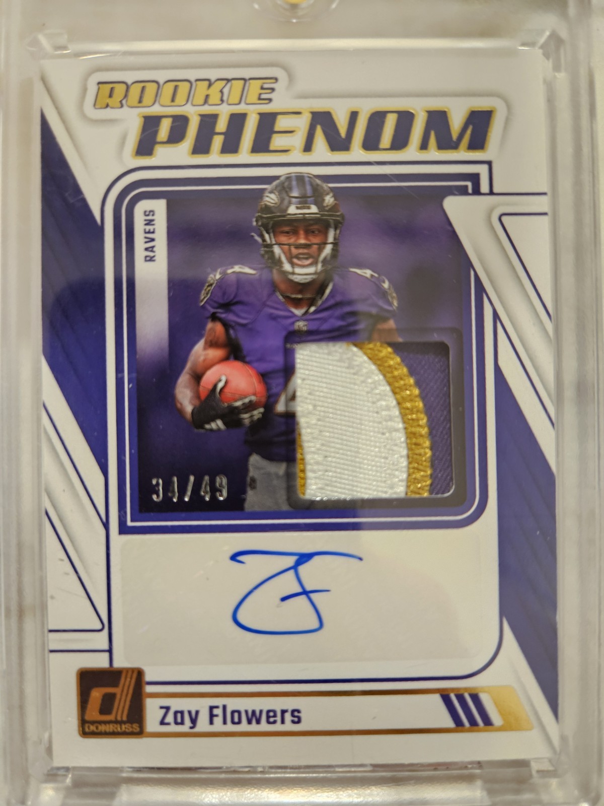 2023 Panini Donruss - Rookie Phenom Jersey Autographs Zay Flowers #RPJA-ZFLO /49 2023 Panini Donruss - Rookie Phenom Jersey Autographs Zay Flowers #RPJA-ZFLO /49